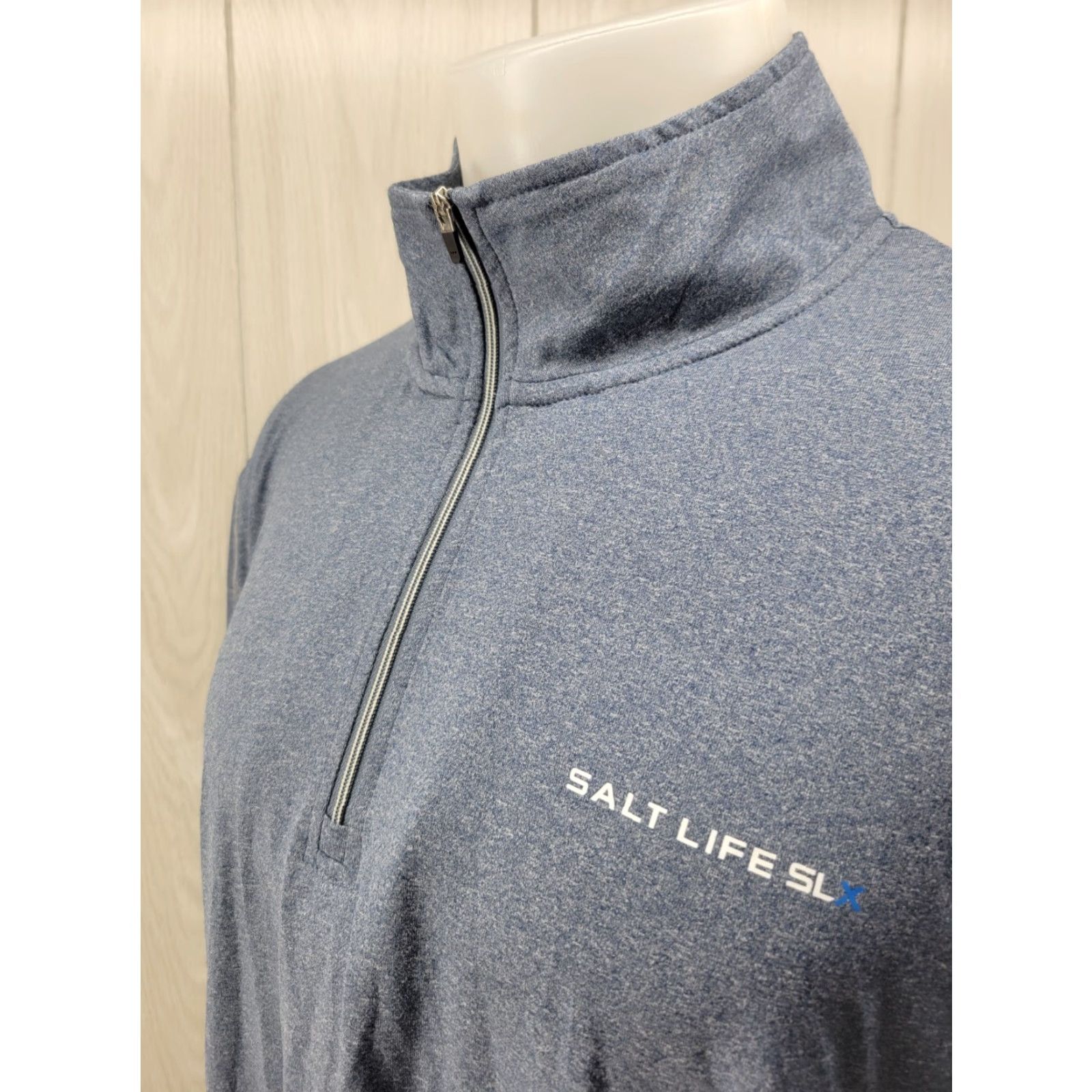 Vintage Salt Life Shirt Mens XL Blue Quarter Zip Long Sleeve UV Vapor Breathing Quick Dry Moisture Wicking UV Protection Activewear Regular Fit Casual Hoodie? Size US XL / EU 56 / 4 - 3 Thumbnail
