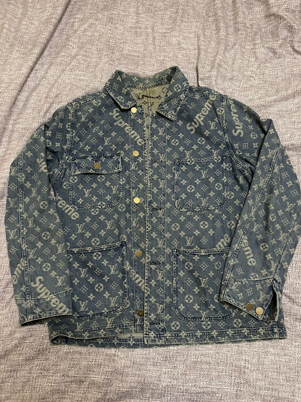 ジャケット・アウター Supreme LOUIS VUITTON LV Jacquard Denim Buy Louis Vuitton x Supreme Jacquard Denim Trucker Jacket