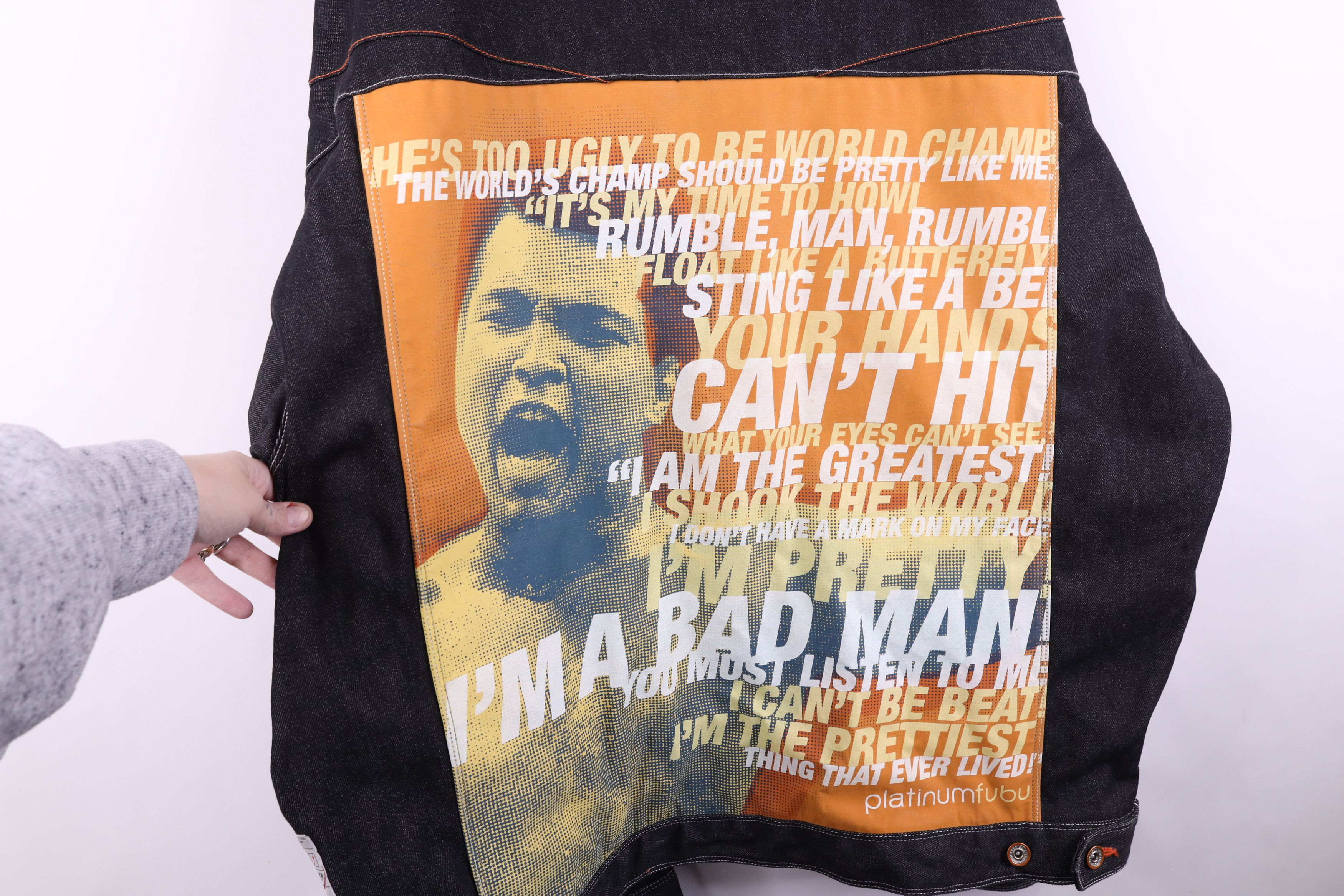Fubu Deadstock Vintage FUBU Muhammad Ali Denim Trucker Jacket Size US XXL / EU 58 / 5 - 13 Thumbnail