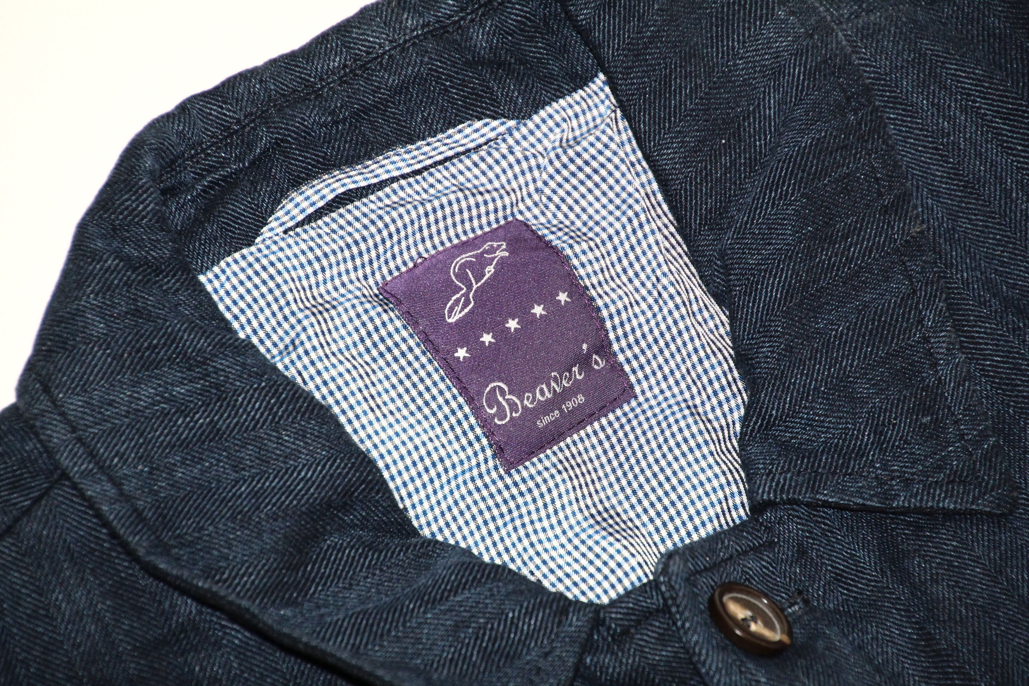 Other UK Beaver's Herringbone Indigo Cotton Linen Twill Field Jacket Size US M / EU 48-50 / 2 - 3 Thumbnail