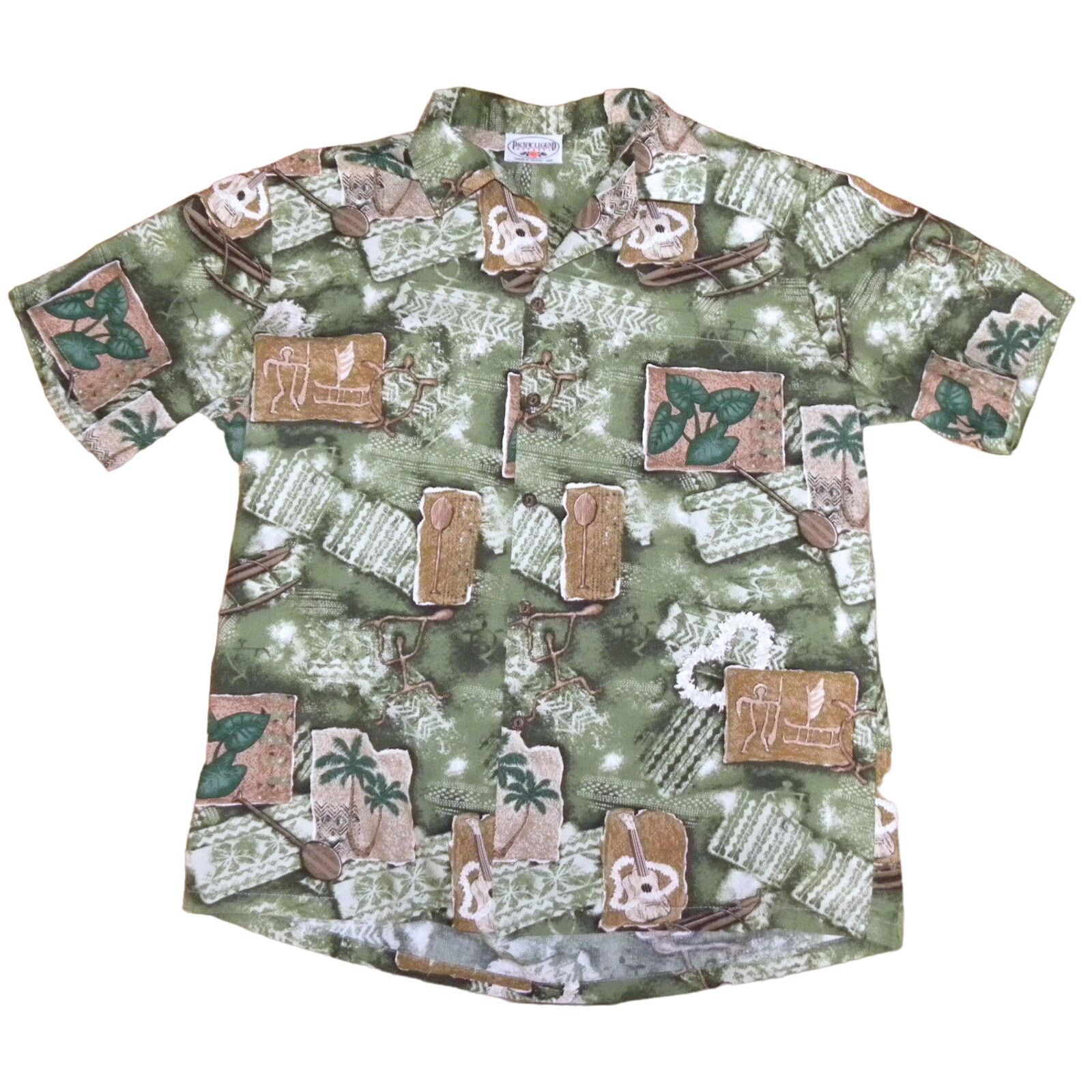 Pacific Legend Vintage 80s HAWAIIAN Shirt | Aloha Guitar Palm Turtle Print Size US M / EU 48-50 / 2 - 2 Thumbnail