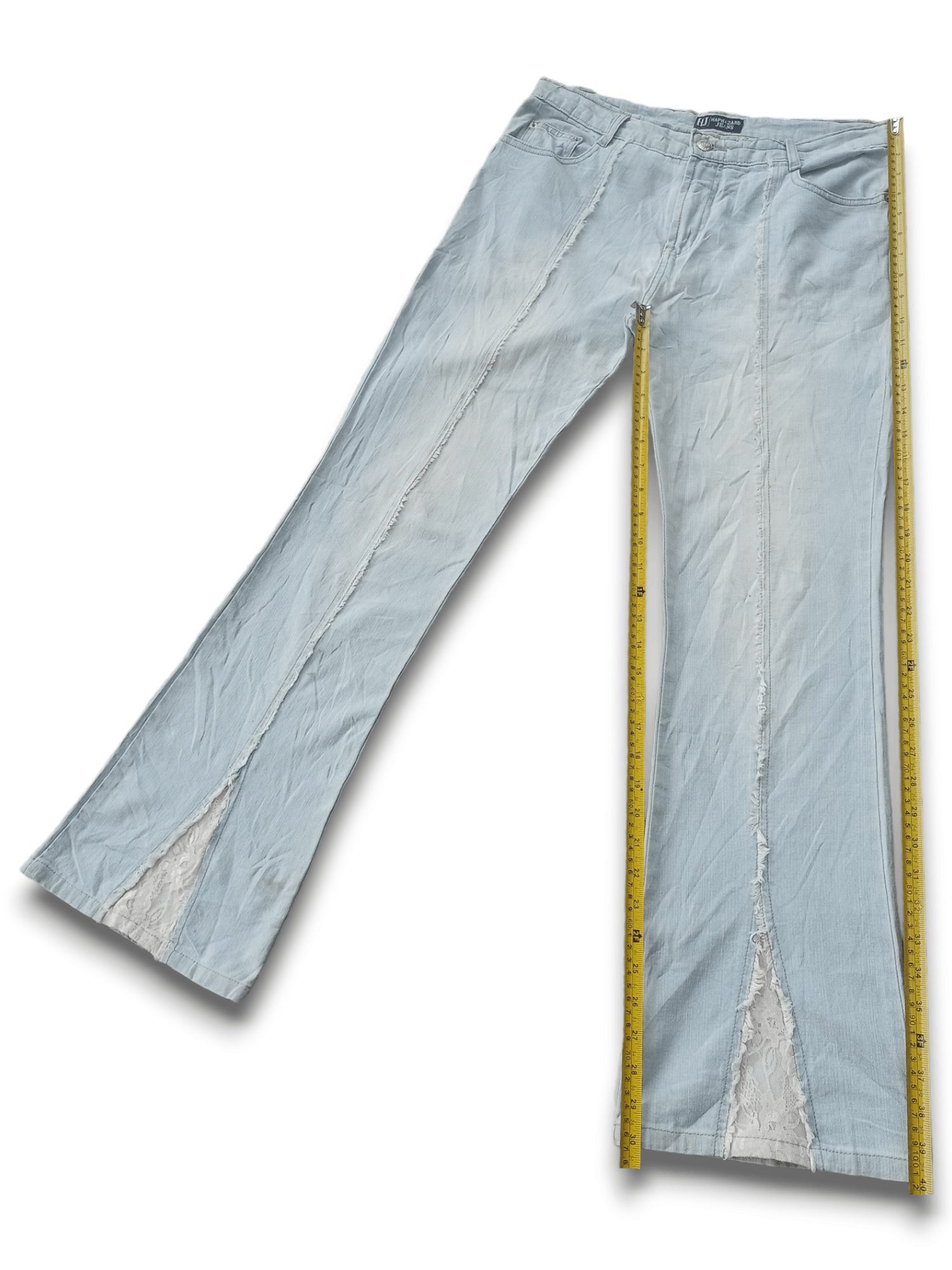 Japanese Brand Vintage Japanese Brand Light Wash Embroidered Flare Jeans Size 31" - 9 Thumbnail
