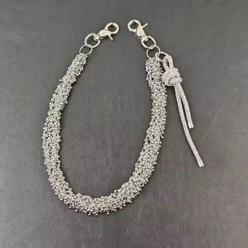 Jewelry Rhinestone Knot Pendant Punk Wallet Pocket Chain Size ONE SIZE - 6 Thumbnail