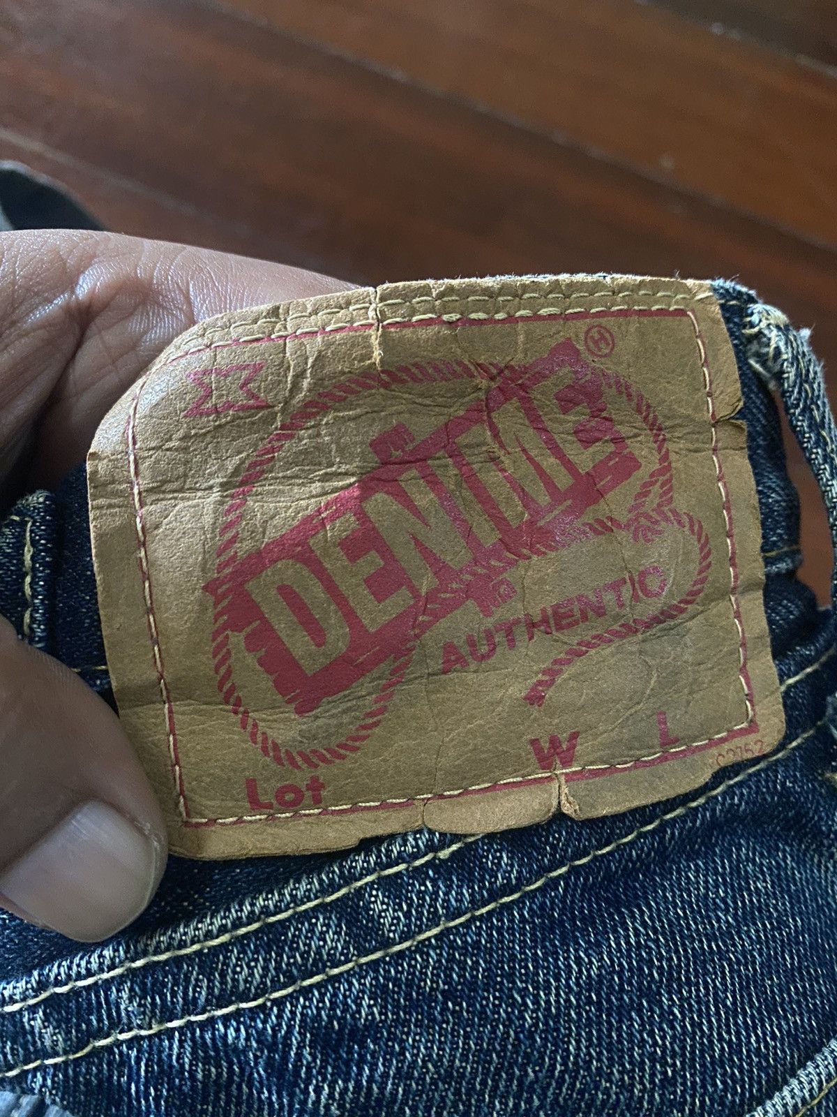 Vintage DENIME JAPAN Vintage Honeycomb Rusty distressed rework B1 Size US 31 - 16 Thumbnail