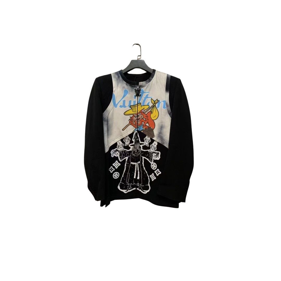 image of Louis Vuitton Printed Jacket in Black, Men's (Size Small)