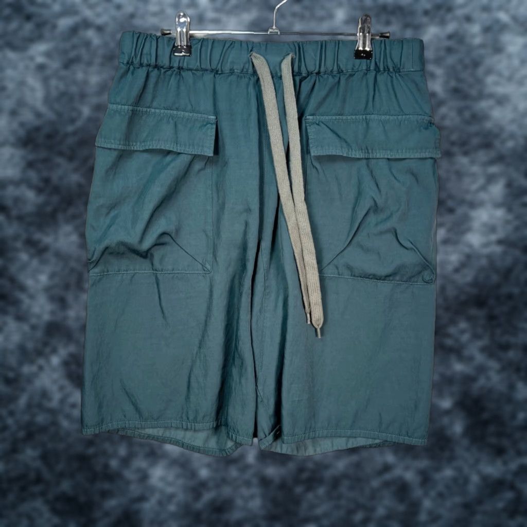 Altea Gustav Von Aschenbach Mens Cargo Shorts Teal Blue Size L Summer Cotton Rayon 9in Inseam Flat Front Regular Vintage No Size US 33 - 1 Thumbnail