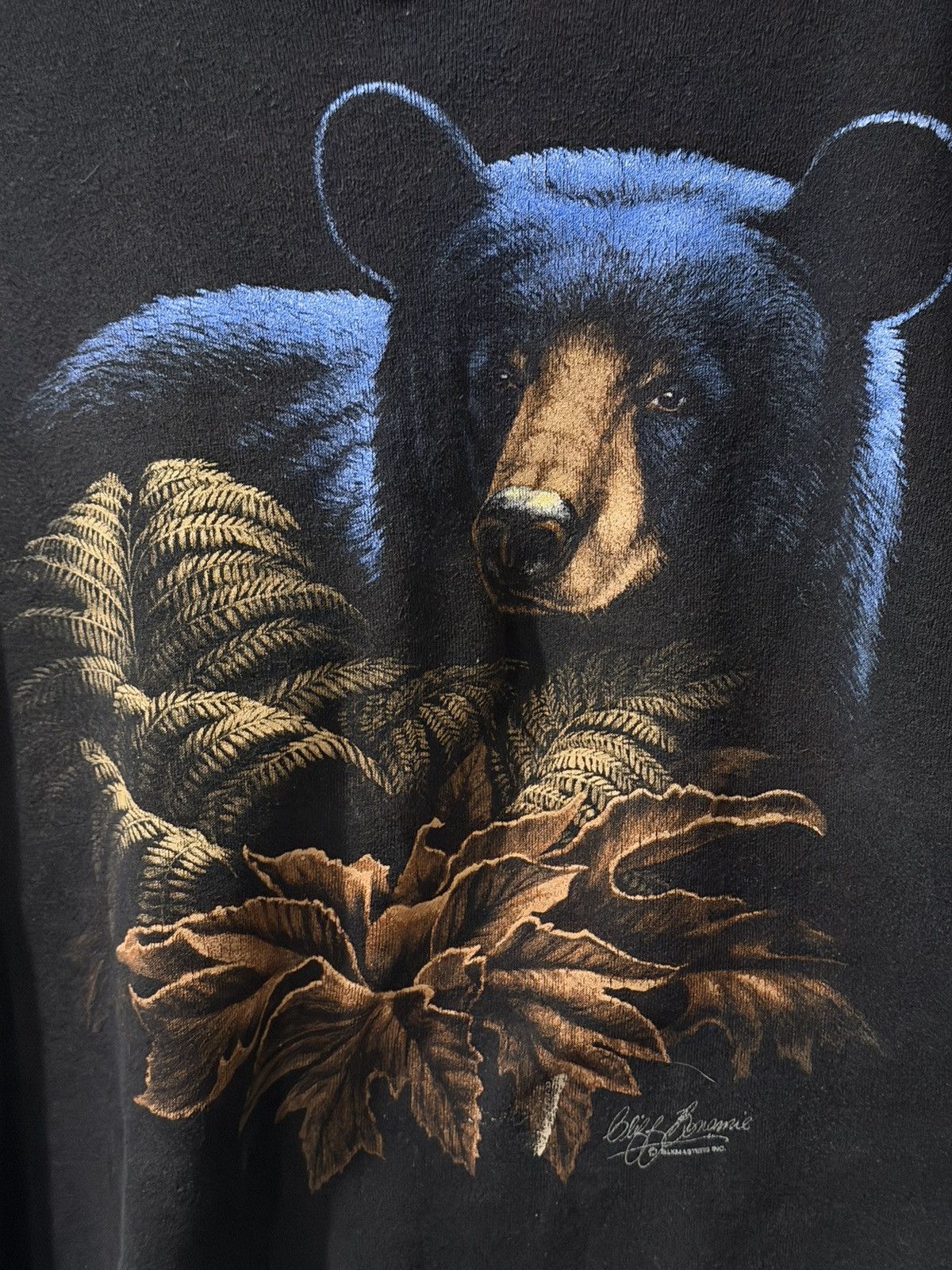Tultex Vintage Wildlife Black Bear Woods Sweatshirt Large Bin 2 Size US L / EU 52-54 / 3 - 2 Thumbnail