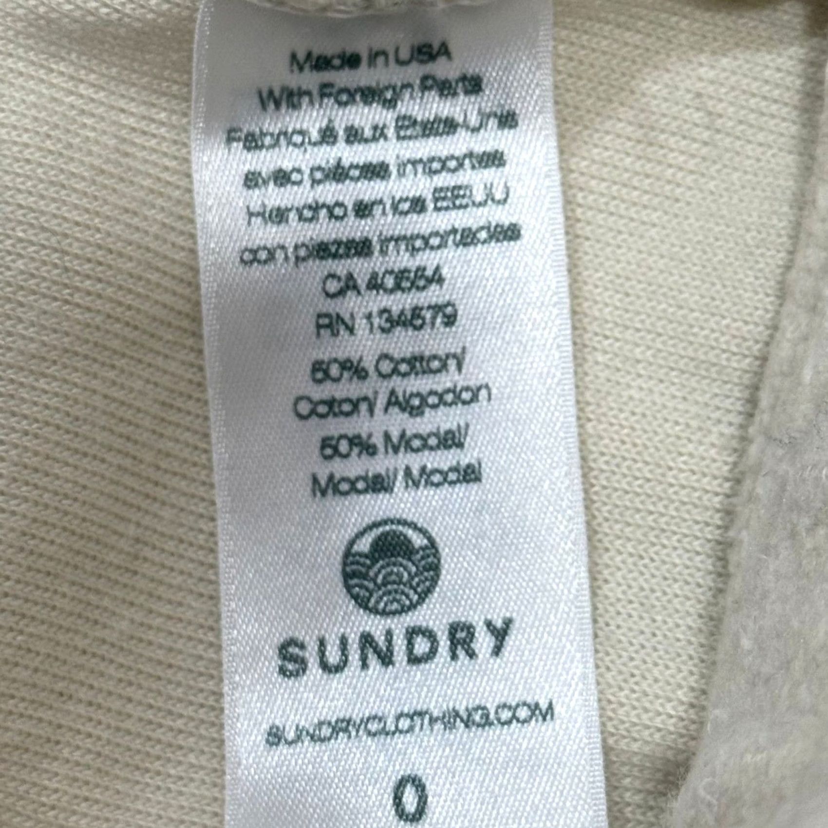 Sundry VINTAGE Sundry Joggers Sweatpants Ivory Rainbow Cuff 0 XS USA Made Adult Women Inseam 27" Relaxed Knit Fleece Activewear Casual Size 26" / US 2 / IT 38 - 5 Thumbnail