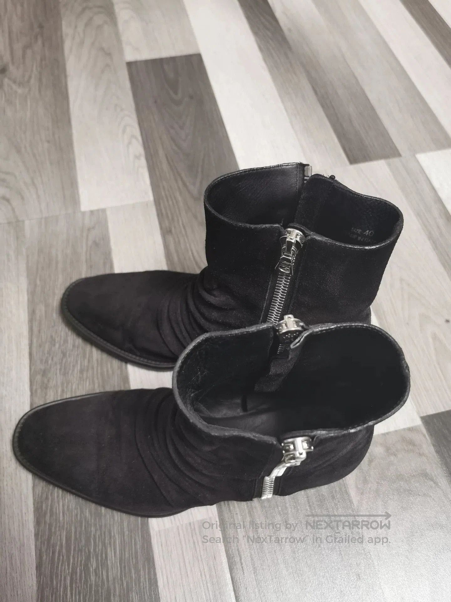Amiri Classic Black Suede Ankle Boots with Zippers. Size US 7 / EU 40 - 3 Thumbnail
