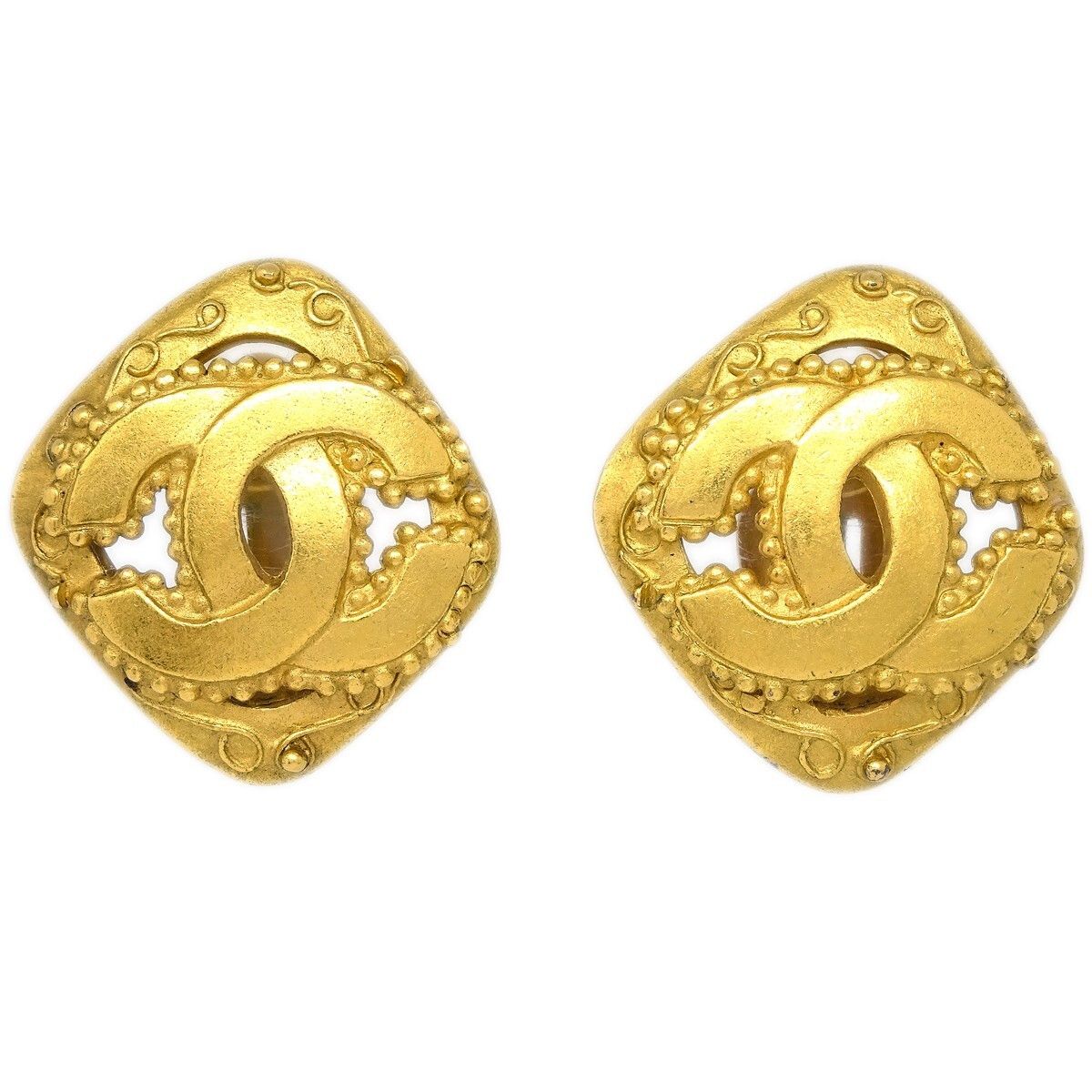 Chanel Chanel CC Rhombus Clip-On Earrings Metal Size ONE SIZE - 1 Thumbnail