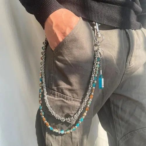 Jewelry Colorful Lucky Beaded Wallet Chain, Pants Chain, Belt Chain Size ONE SIZE - 4 Thumbnail
