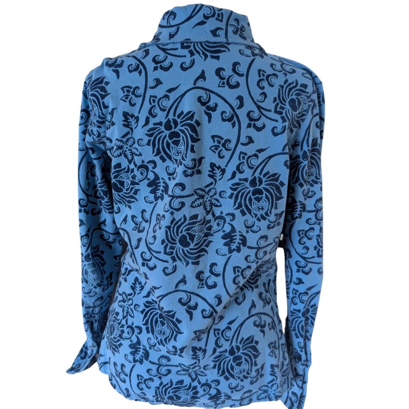 Soft Surroundings Soft Surroundings Blue Velvet Embossed Button Down Medium Size M / US 6-8 / IT 42-44 - 2 Thumbnail
