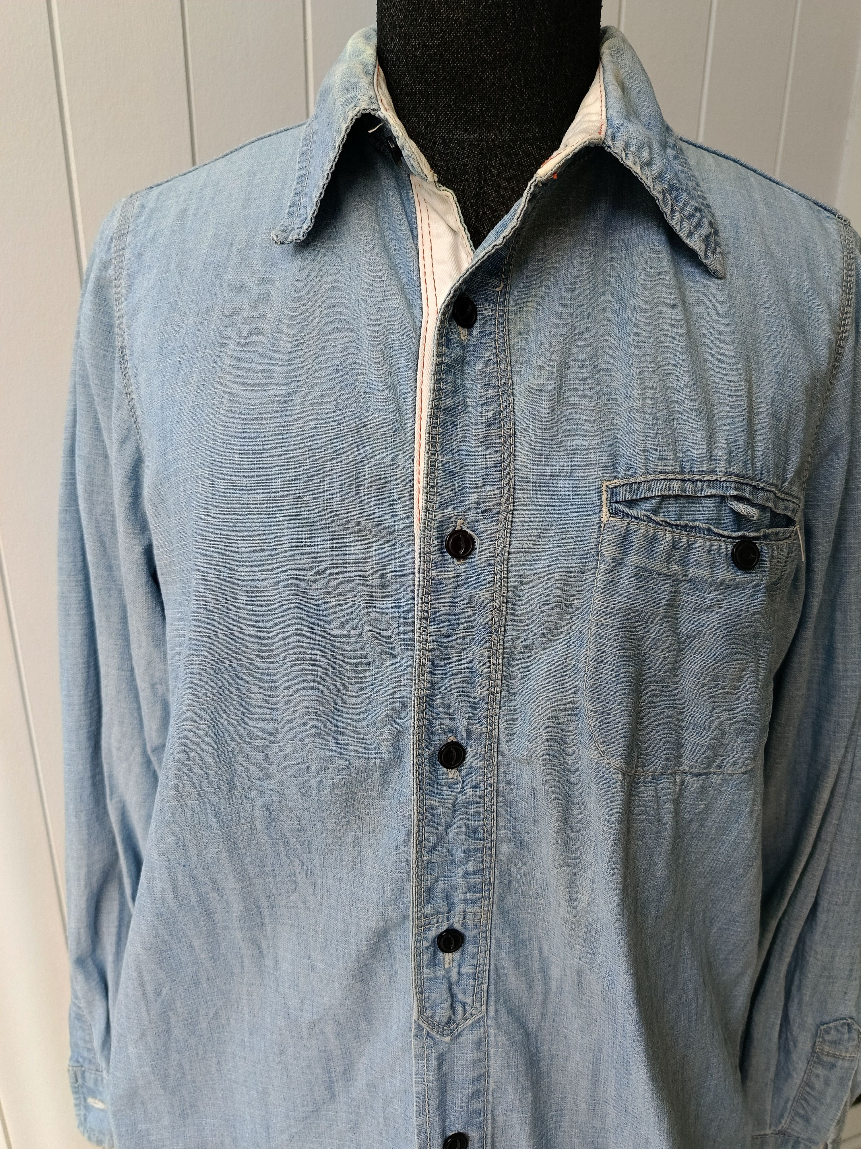 Blue Blue Japan × Japanese Brand BlueBlue HR market denim chambray XS shirt Size US XS / EU 42 / 0 - 5 Thumbnail