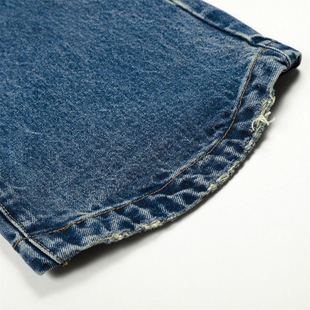 Jean Loose men's high street retro washed distressed flared jeans Size US 32 / EU 48 - 6 Thumbnail