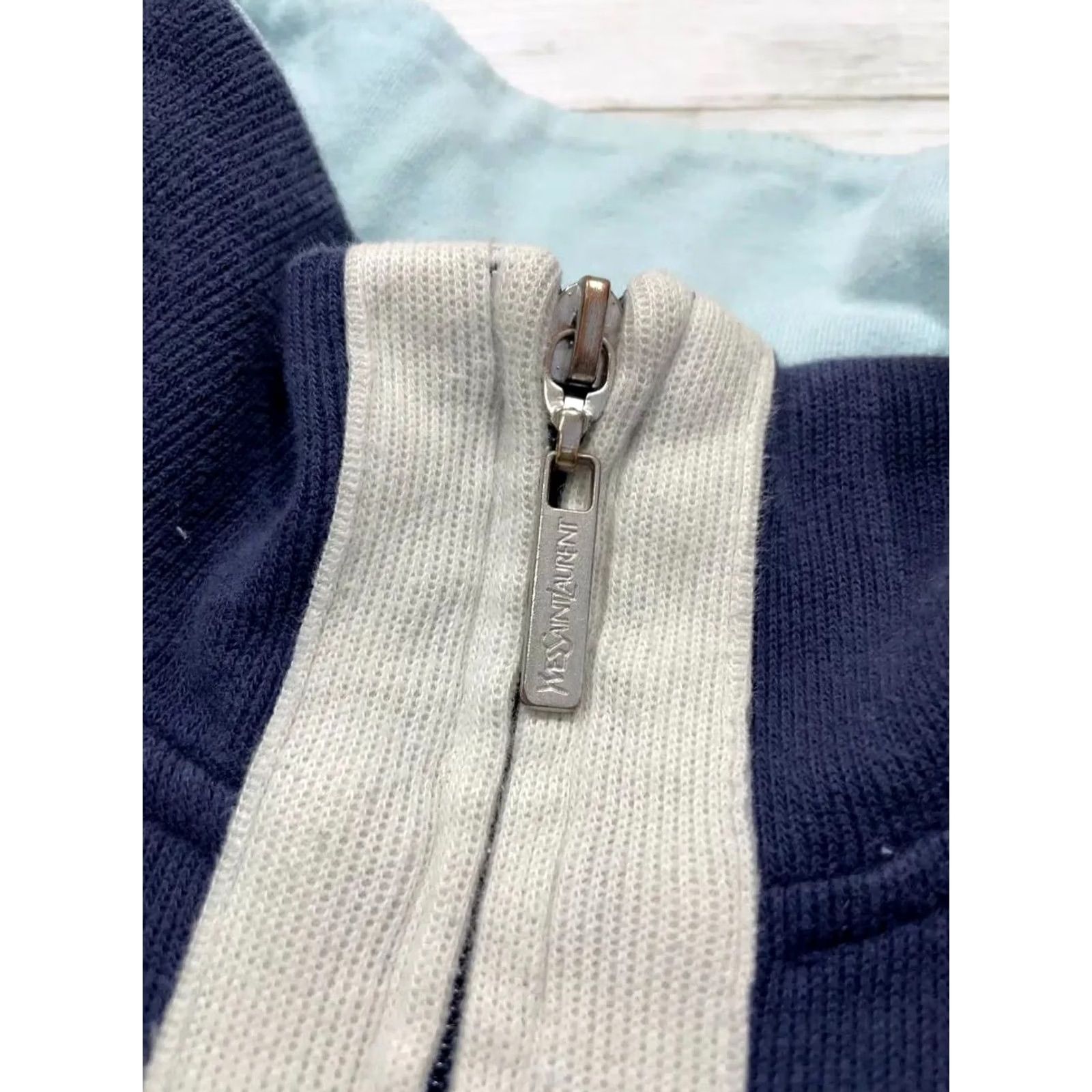 Yves Saint Laurent VINTAGE Yves Saint Laurent Sweatshirt Zip Up Jacket YSL Big Logo 90s Men XL Blue Size US XL / EU 56 / 4 - 5 Thumbnail