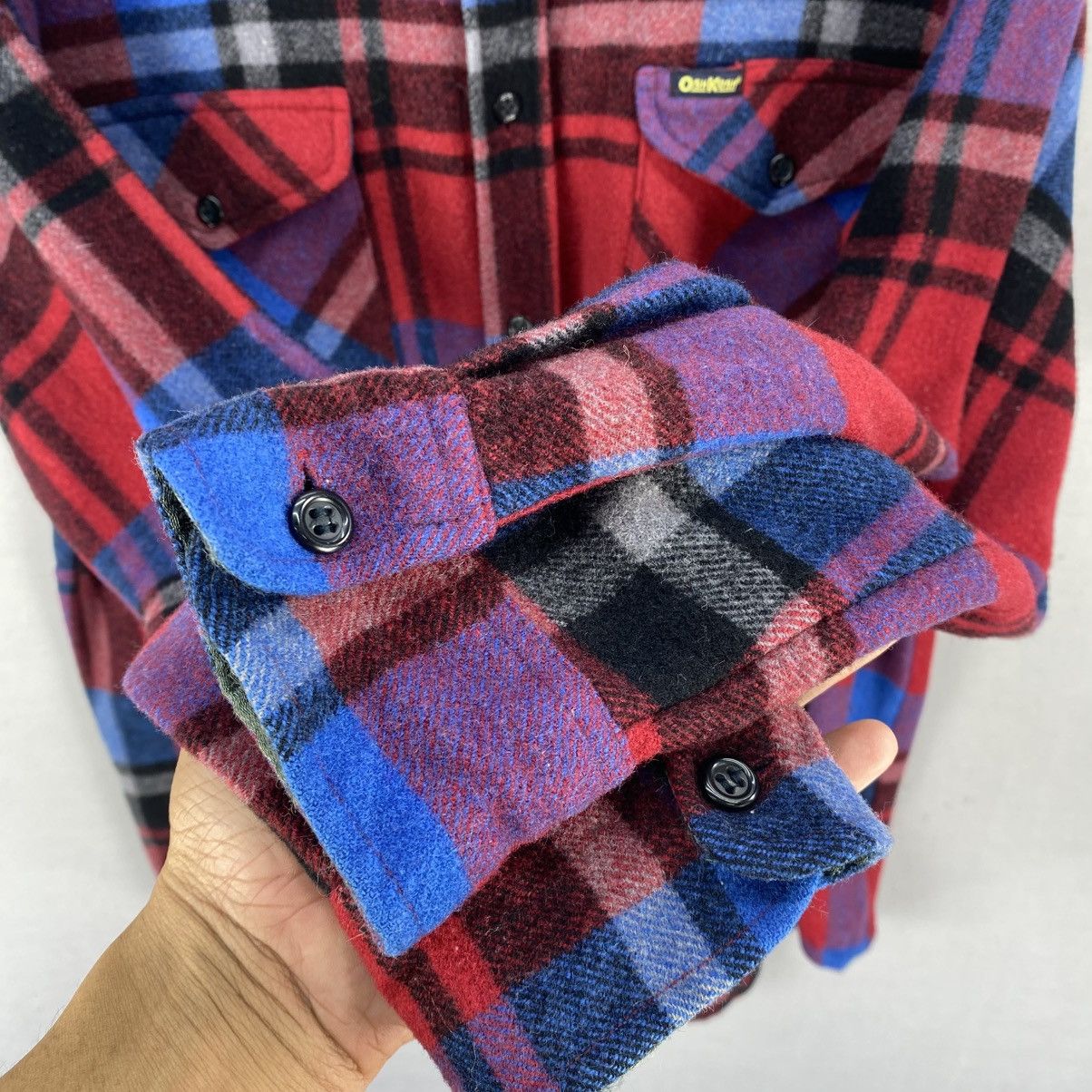 Flannel Vintage Oshkosh Chekered Button Up Wool Jacket Size US L / EU 52-54 / 3 - 9 Thumbnail