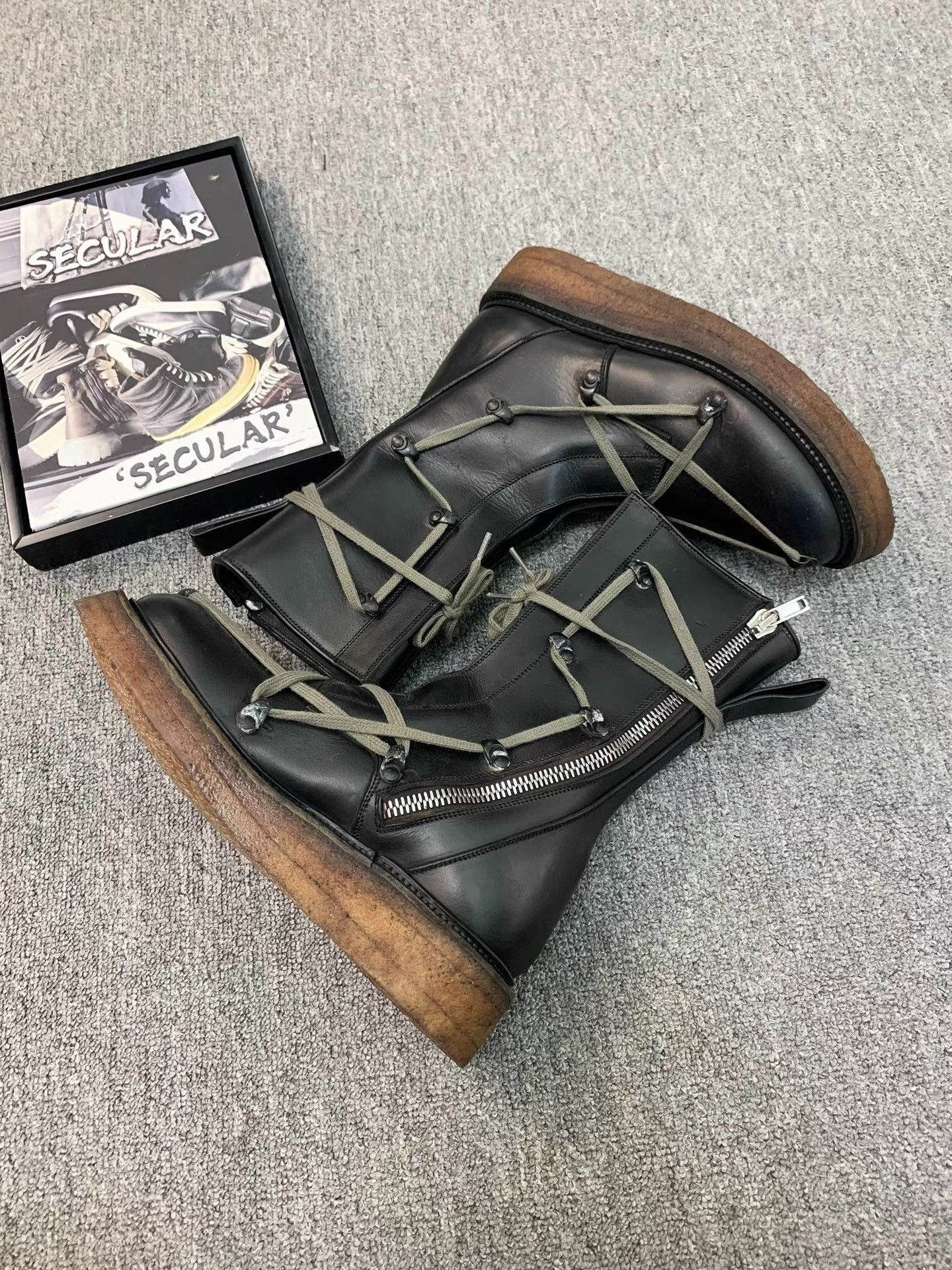 Rick Owens Rick Owens FW17 Runway Crepe Sole Pentagram Boots K34 Size US 6 / EU 39 - 5 Thumbnail