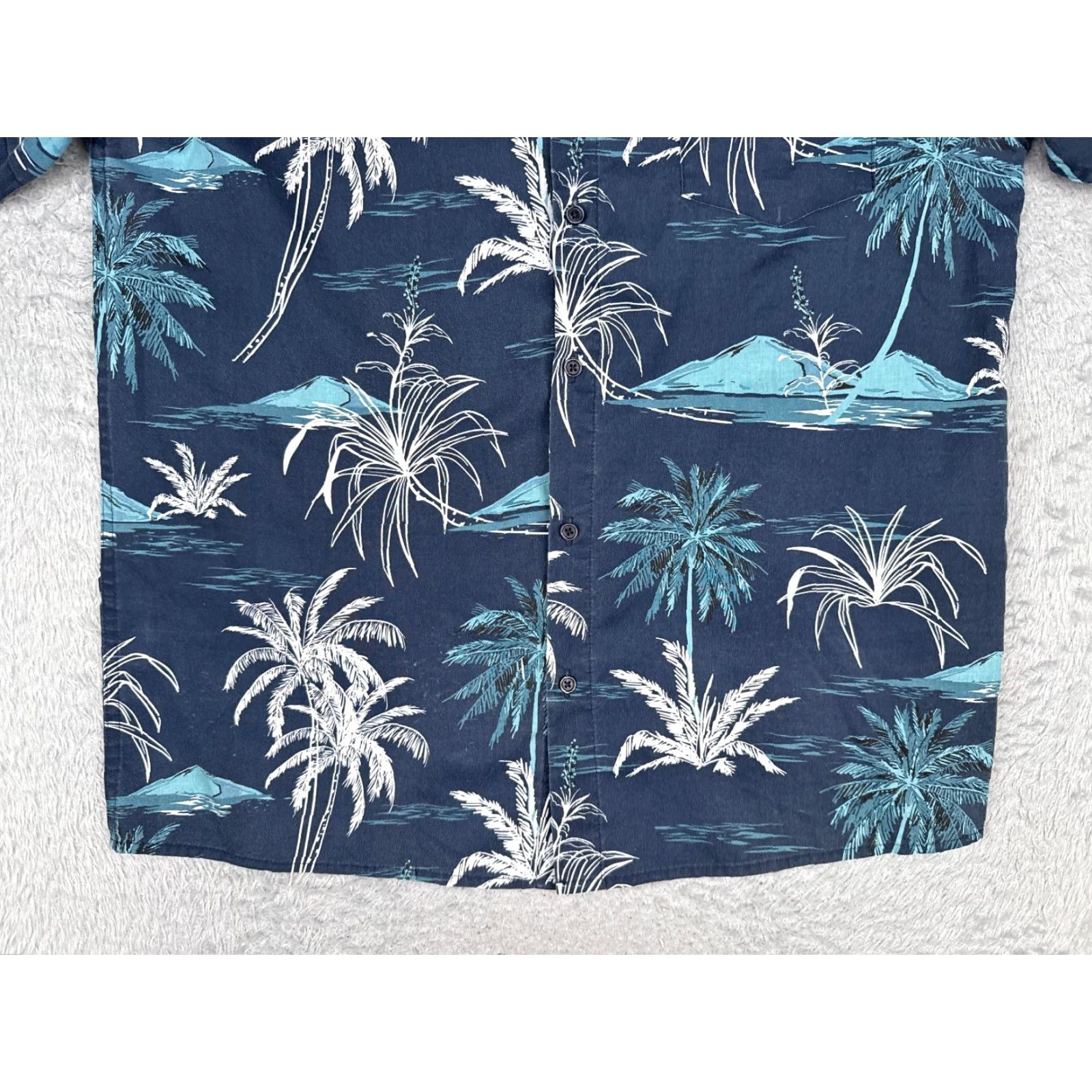 Vintage Original Deluxe Shirt Men XL Blue Floral Hawaiian Button Up Cotton Size US XL / EU 56 / 4 - 5 Thumbnail