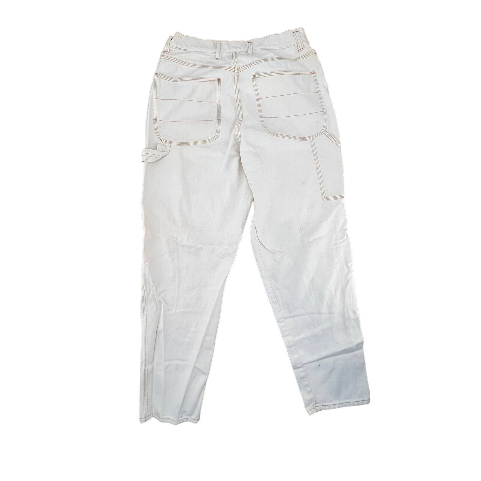 Eddie Bauer × Vintage Vintage Eddie Bauer Ivory Denim Carpenter Painter Jeans Size 31" - 8 Thumbnail