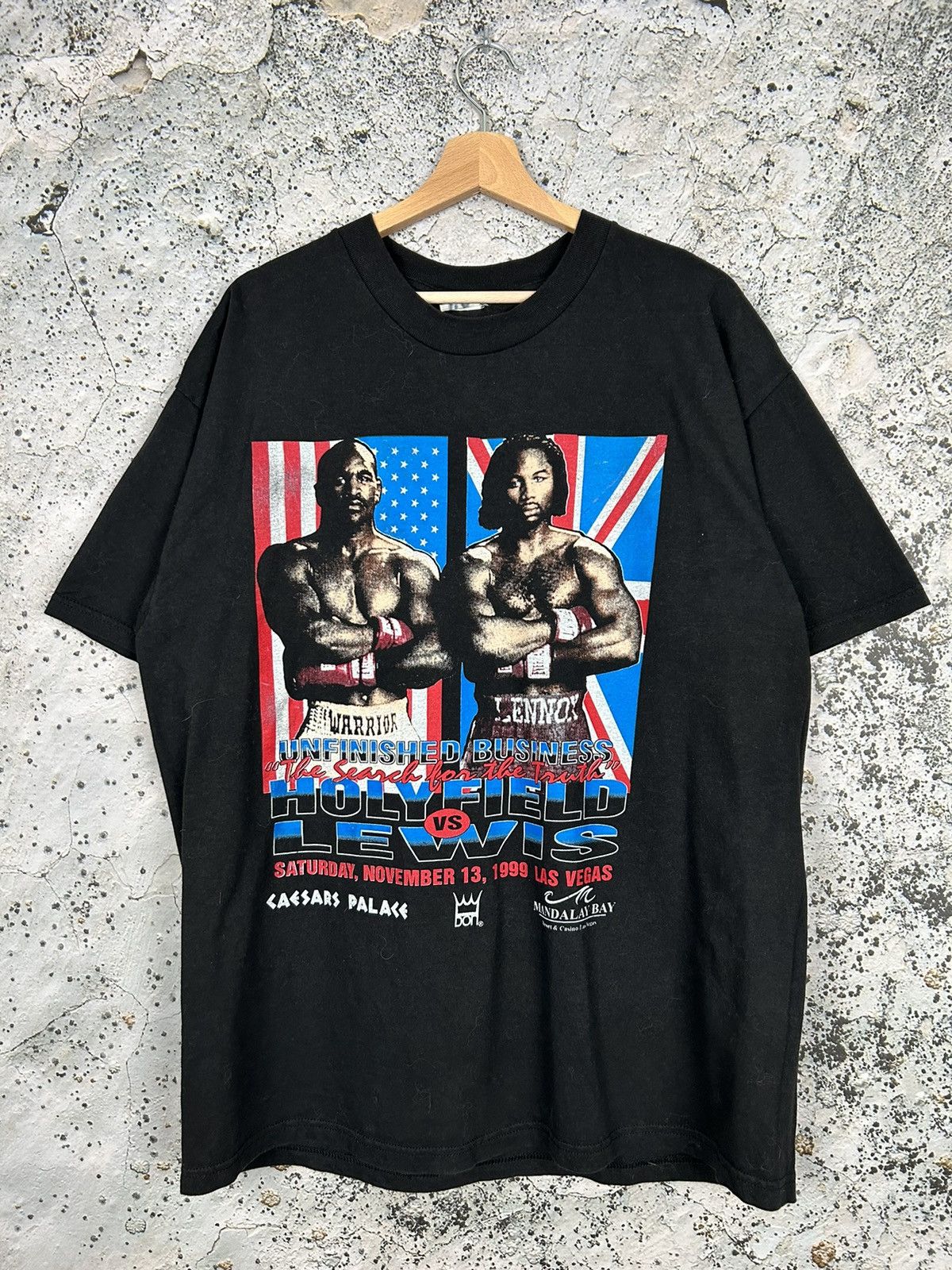 Vintage Vintage Holyfield vs Lewis 1999 Boxing Fight Tyson Rare Hype Size US XL / EU 56 / 4 - 1 Thumbnail