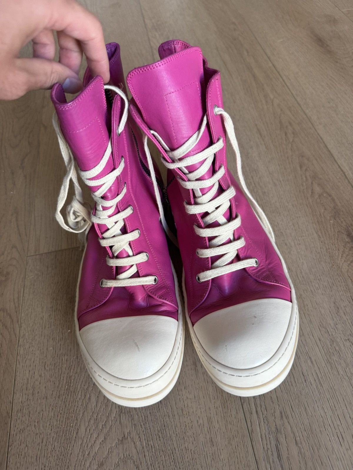 Rick Owens Pink Mainline ramones high 45 Size US 12 / EU 45 - 2 Thumbnail