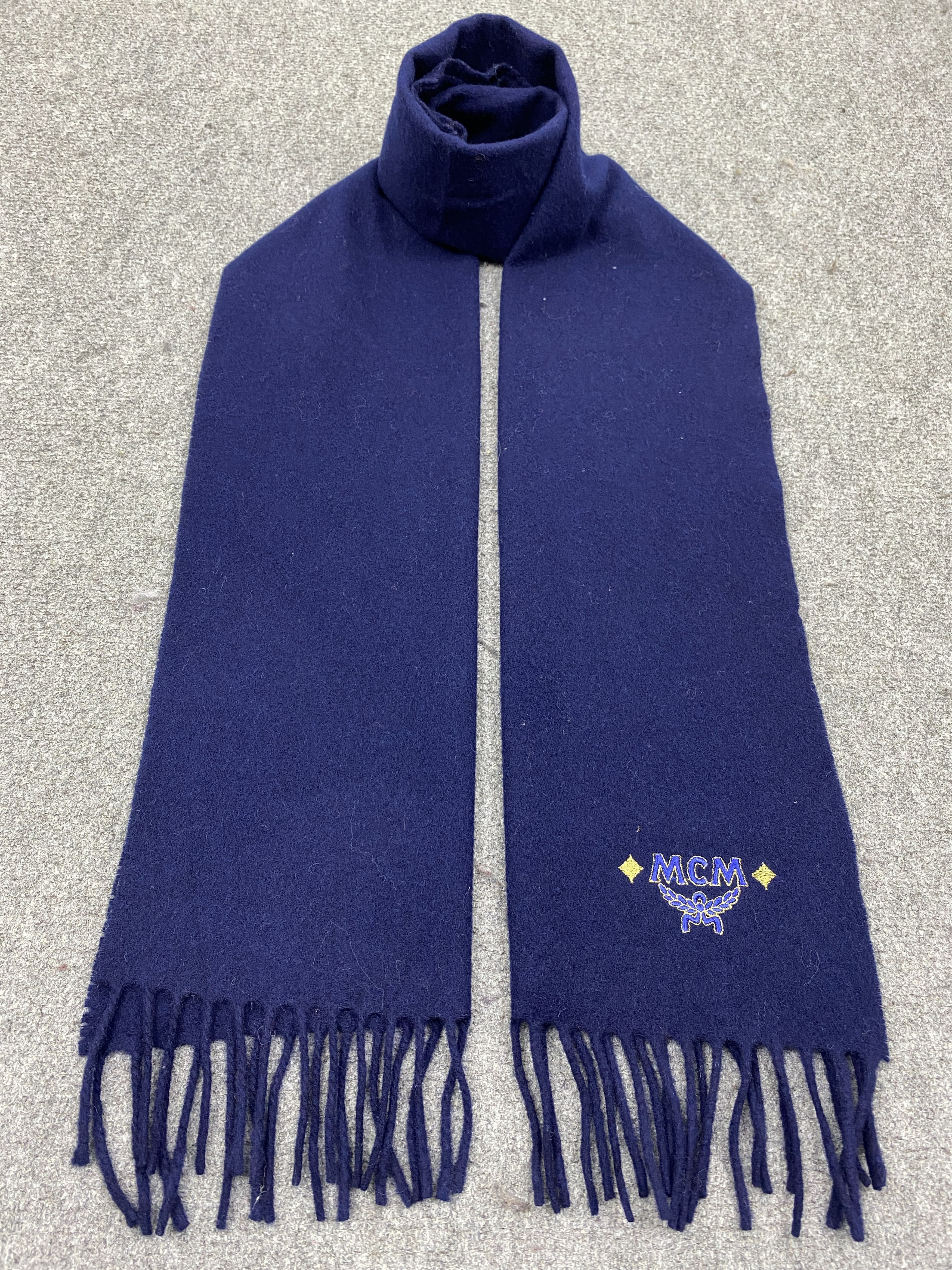 MCM MCM Plain Grey Wool Scarf Muffler SC0310 Size ONE SIZE - 1 Thumbnail