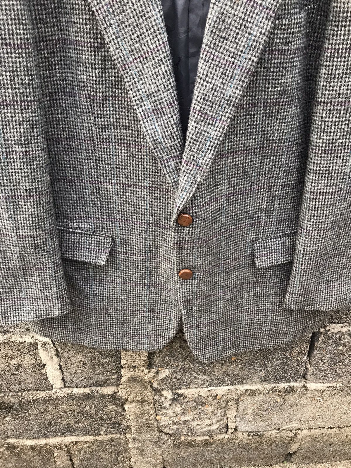 Harris Tweed ⚡️Vintage Ginza Harris Tweed Wool Button Coat Size 52R - 4 Thumbnail