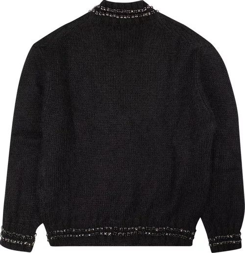 Amiri o1gr1nt1024 Embellished Mohair Cardigan in Black Size US M / EU 48-50 / 2 - 2 Thumbnail