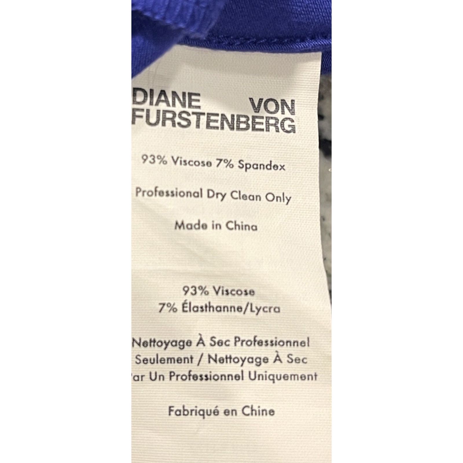 Diane von Furstenberg Diane von Furstenberg Blue Raquel Viscose Jersey Midi Dress L Womens 3/4 Sleeve Knee Length Size L / US 10 / IT 46 - 6 Thumbnail