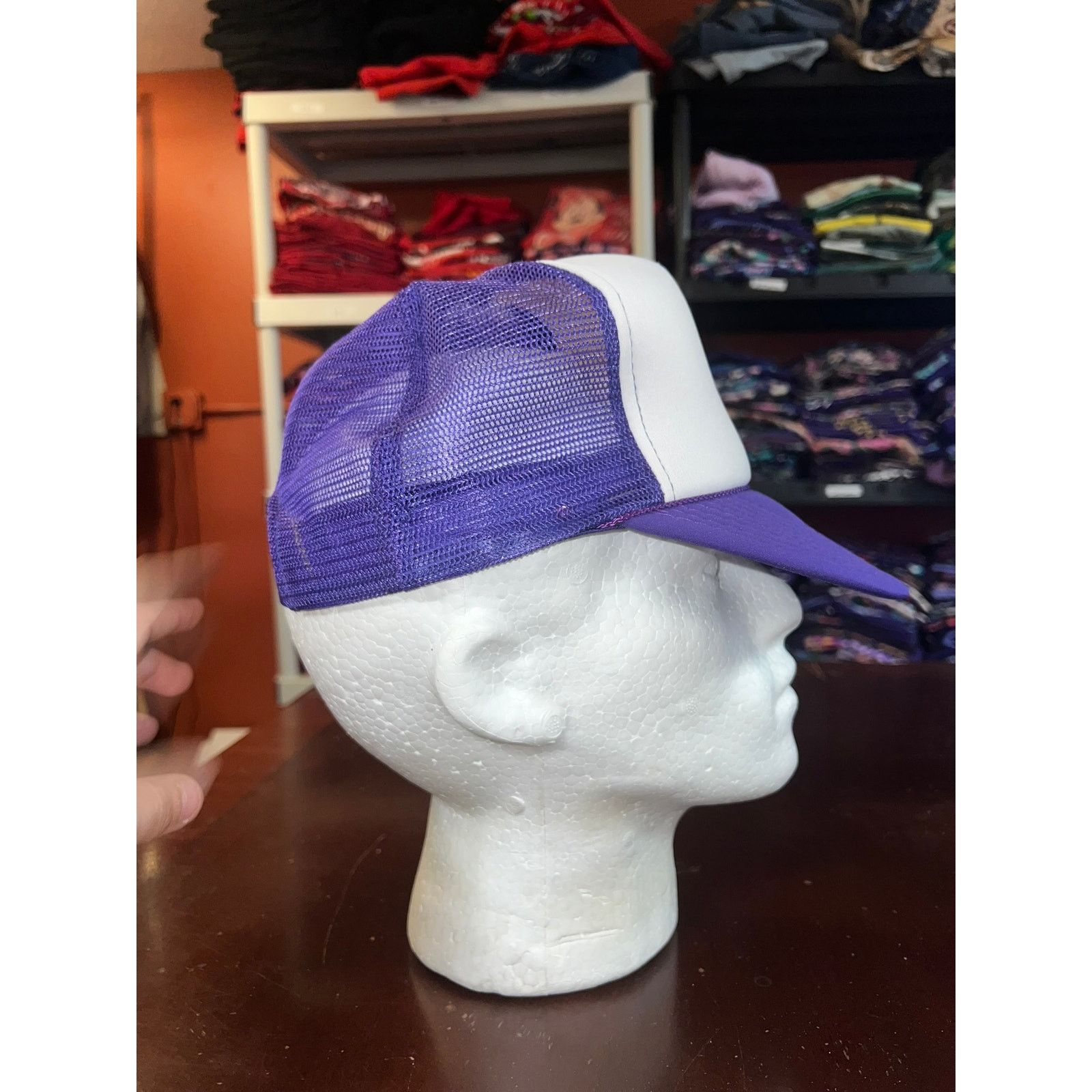 Vintage Vintage White Purple Hat Trucker Headwear Blank Snapback 90s Size ONE SIZE - 5 Thumbnail