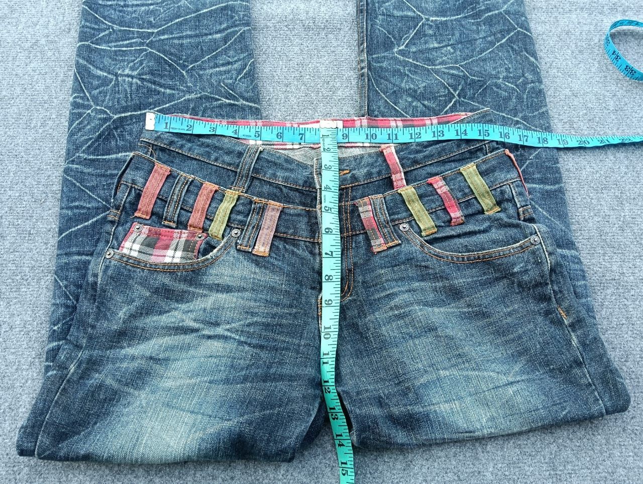 Japanese Brand Nylaus Double Waist Lightning Bolt straight cut jeans. Size US 31 - 5 Thumbnail
