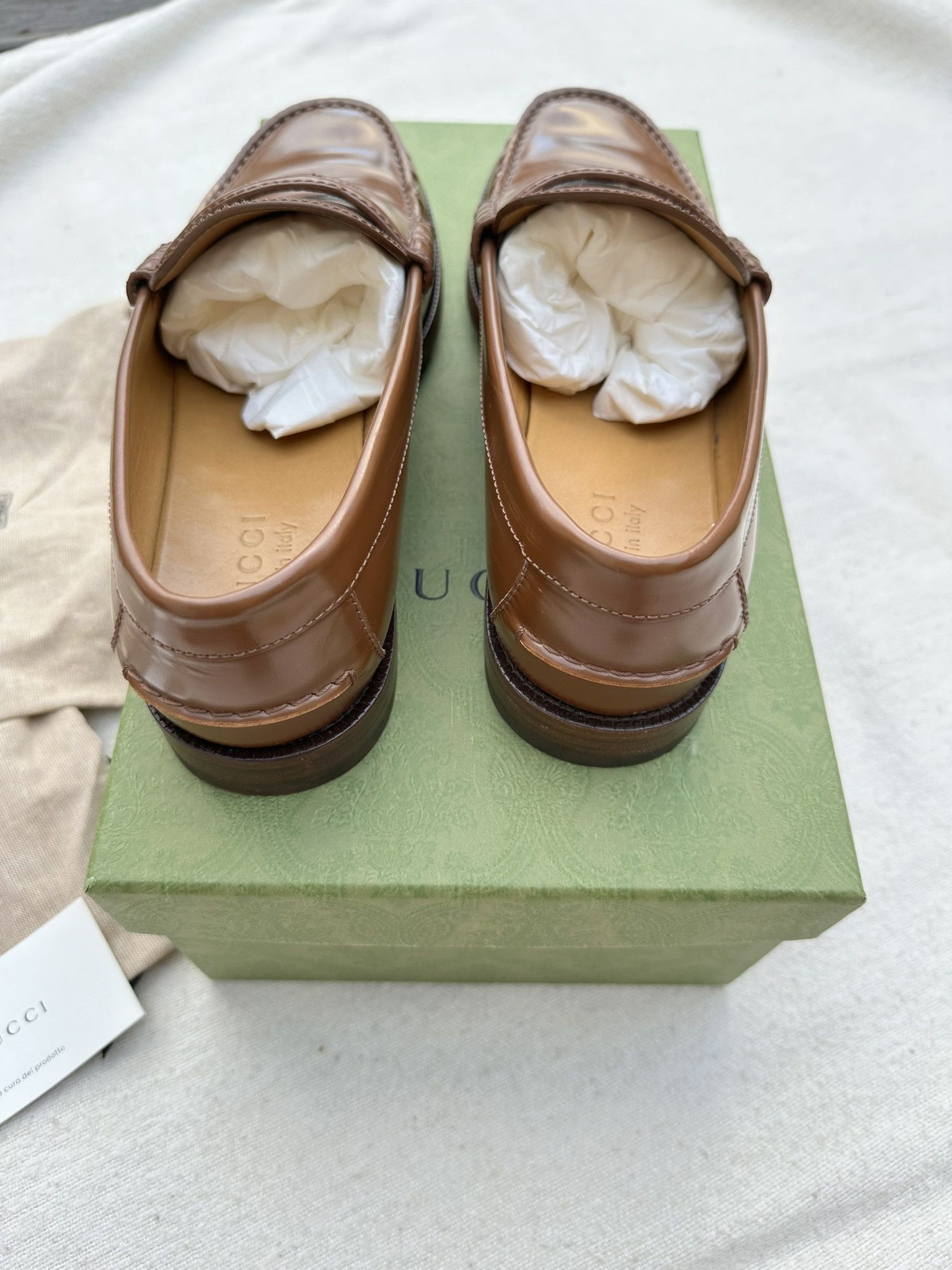 Gucci Gucci Moccasins Brown Leather Interlocking G Logo Shoes Size US 8 / EU 41 - 8 Thumbnail