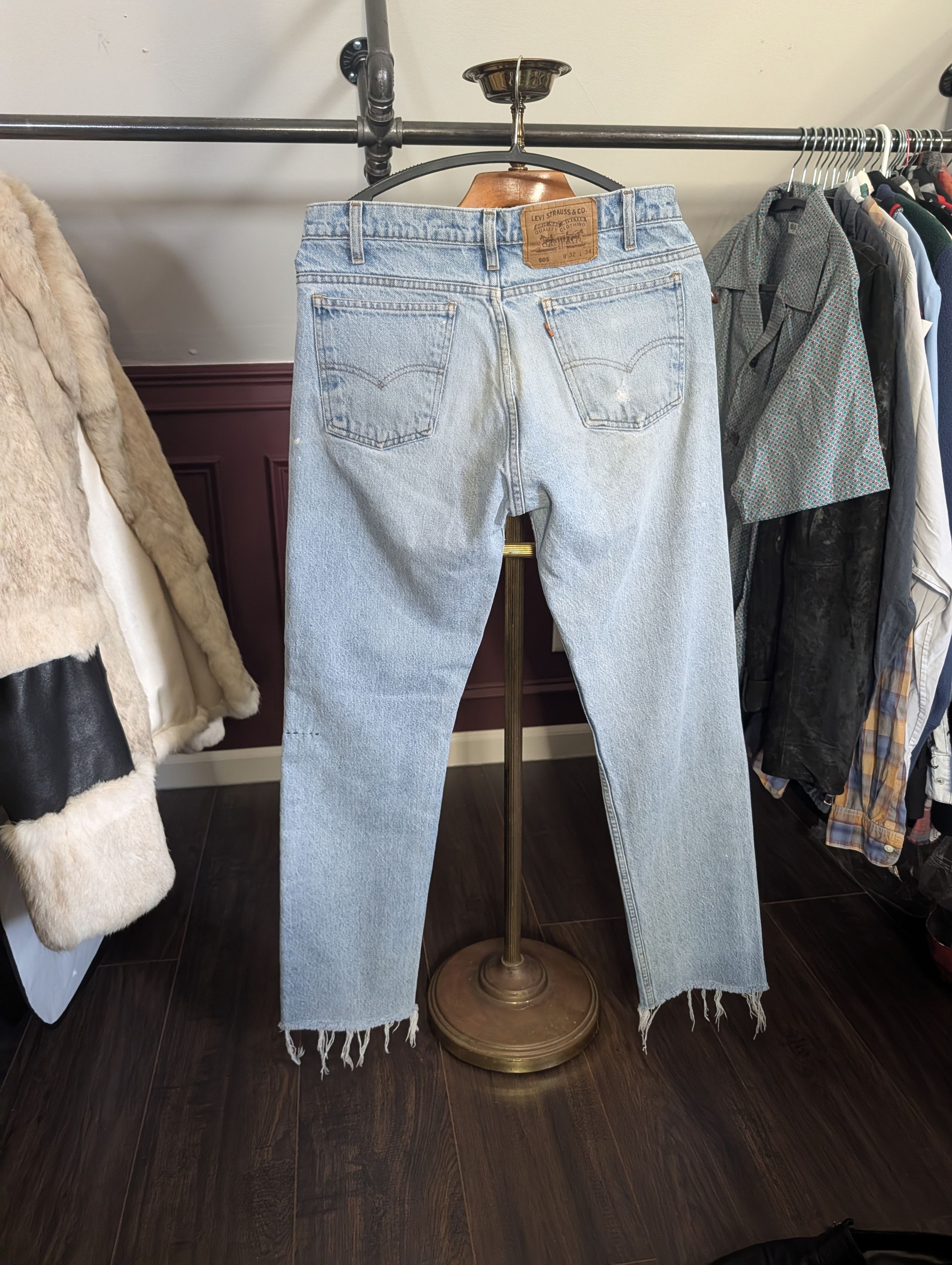 basketcase gallery x Levi's custom patched printed 505 orange tab jeans Size US 30 / EU 46 - 13 Thumbnail