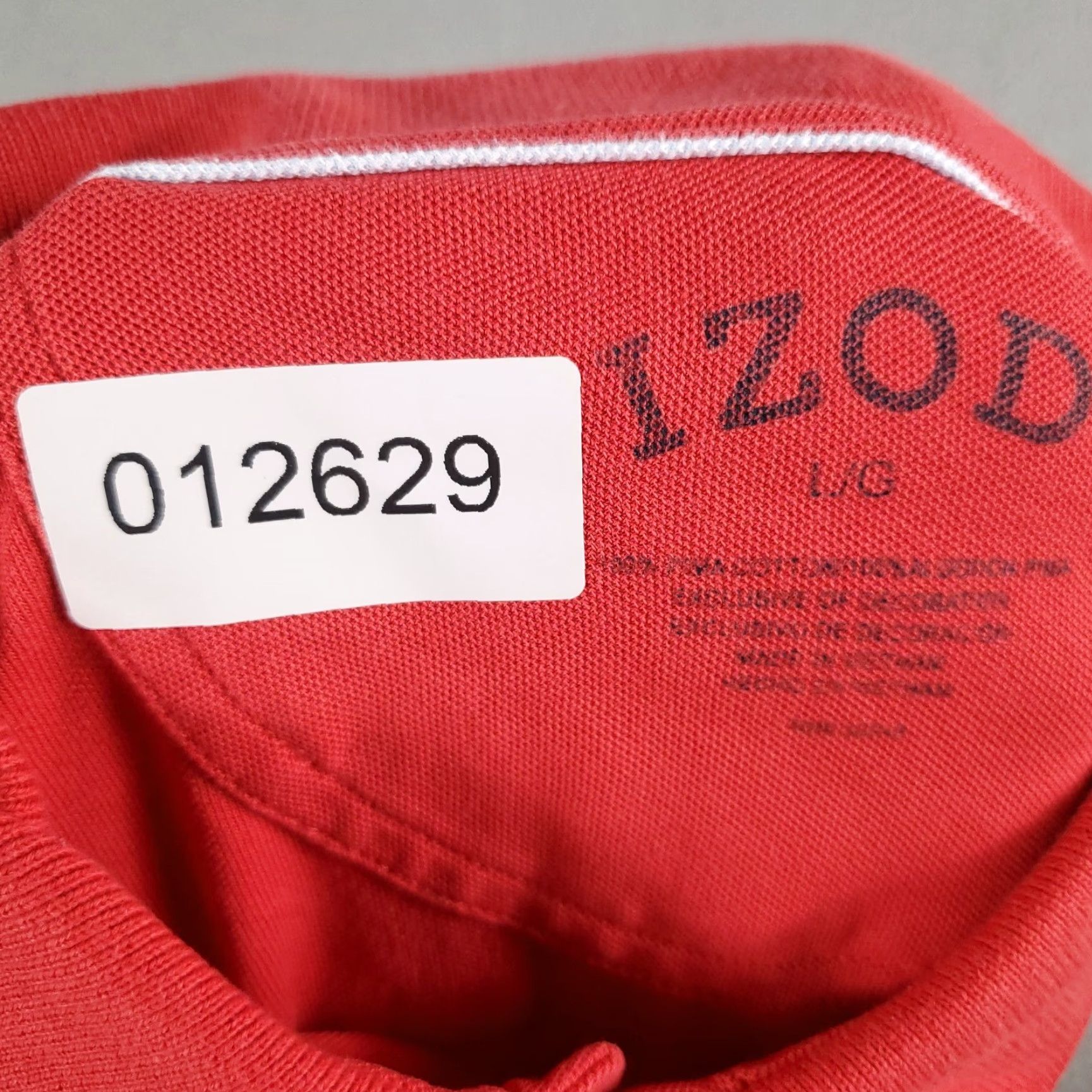Izod IZOD Polo Shirt Red Short Sleeve Button Cotton 100% Mens Large Casual Knit Solid Size US L / EU 52-54 / 3 - 7 Thumbnail