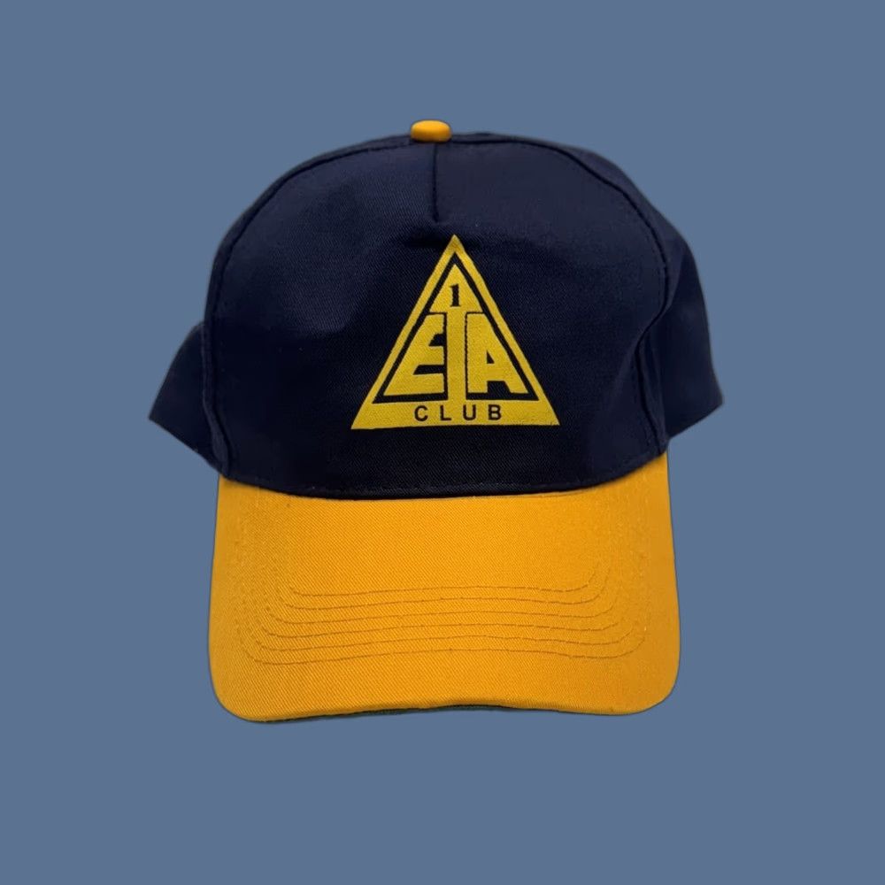Vintage VINTAGE 90s EA 1 Club Adjustable Snapback Hat Cap Navy Blue Yellow OSFA Size ONE SIZE - 1 Thumbnail