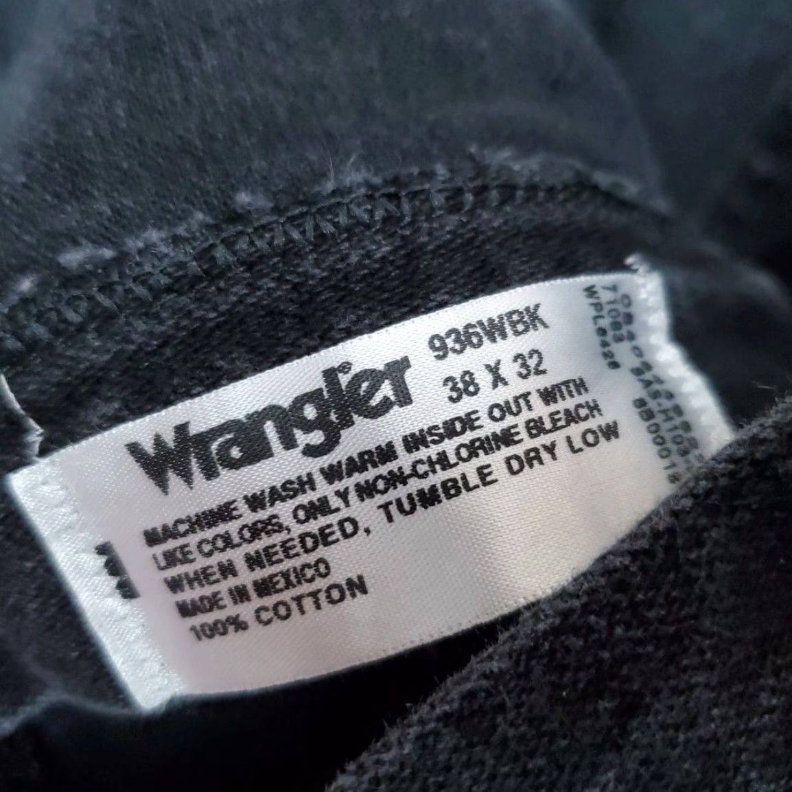 Wrangler VINTAGE Wrangler Jeans Mens 38x32 Black Denim Pants 936WBK Western Cowboy Work Size US 38 / EU 54 - 5 Thumbnail