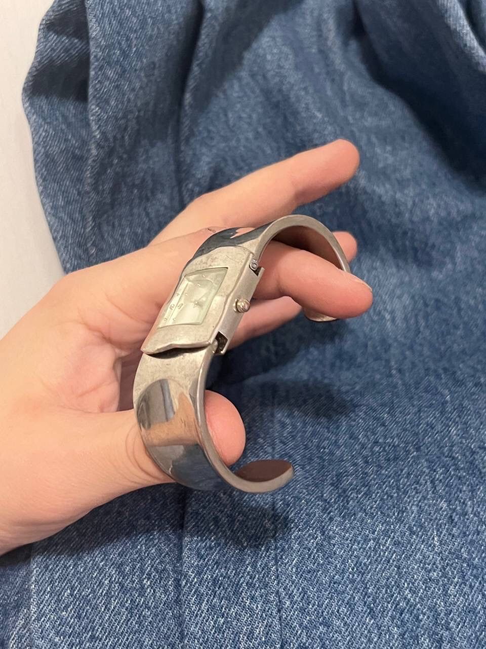 Japanese Brand × Jewelry × Vintage Japan Stylish Full Chrome Chunky Watch Bracelet Futuristic Size ONE SIZE - 5 Thumbnail