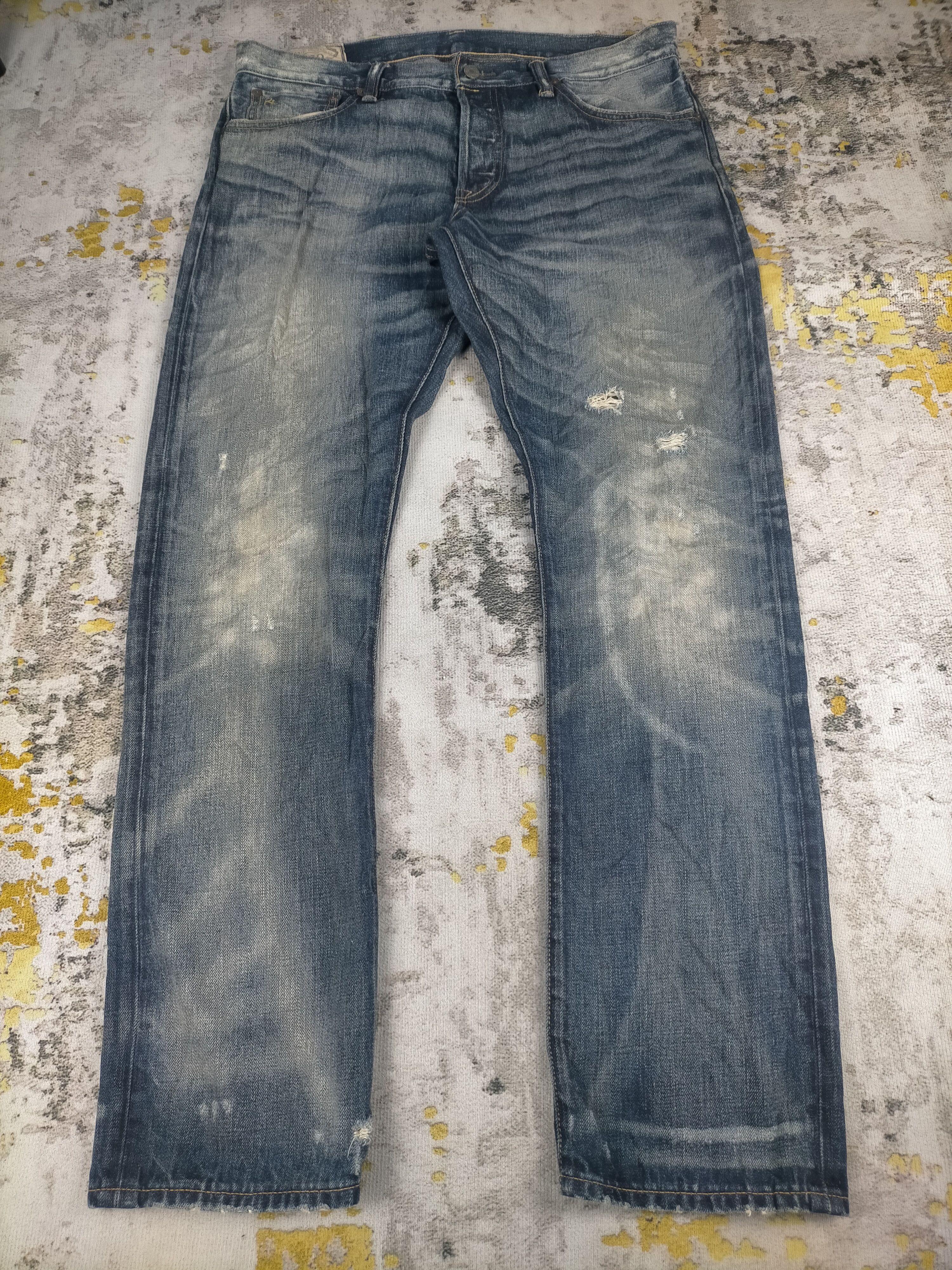 Polo Ralph Lauren Polo Ralph Lauren Distressed Varick Slim Mudwash Jeans Size US 34 / EU 50 - 2 Thumbnail