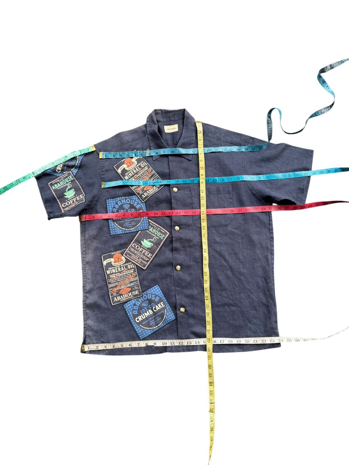 ABAHOUSE Abahouse Faded Indigo Patch Shirt Size US XXL / EU 58 / 5 - 8 Thumbnail