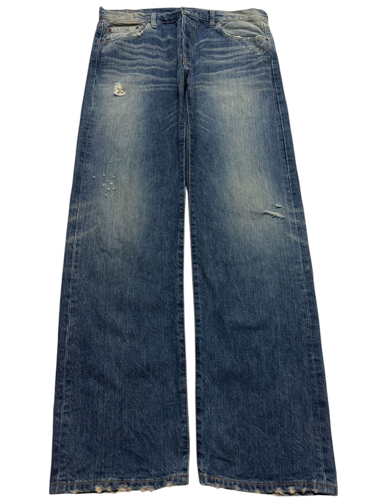 Levi's 💥BUTTON-FLY💥90's LEVI'S 501 GRUNGE HONEYCOMB DISTRESS BAGGY Size US 35 - 1 Thumbnail
