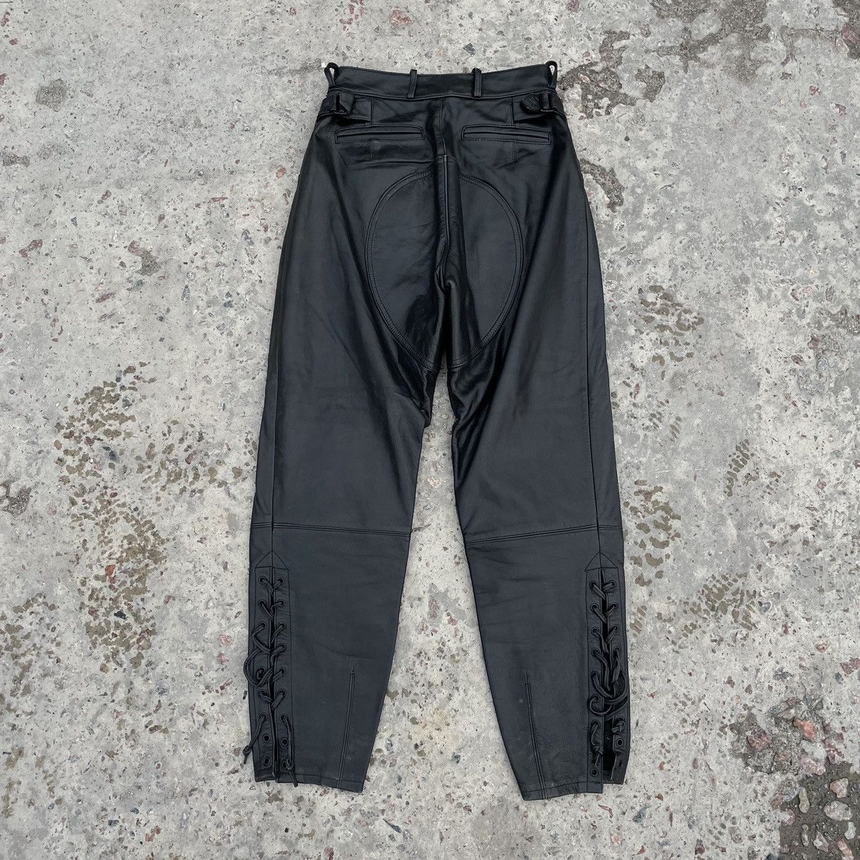 Vintage Vintage Moto Pants 38 Real Leather Y2K 90s USA Style Size 26" / US 2 / IT 38 - 2 Thumbnail