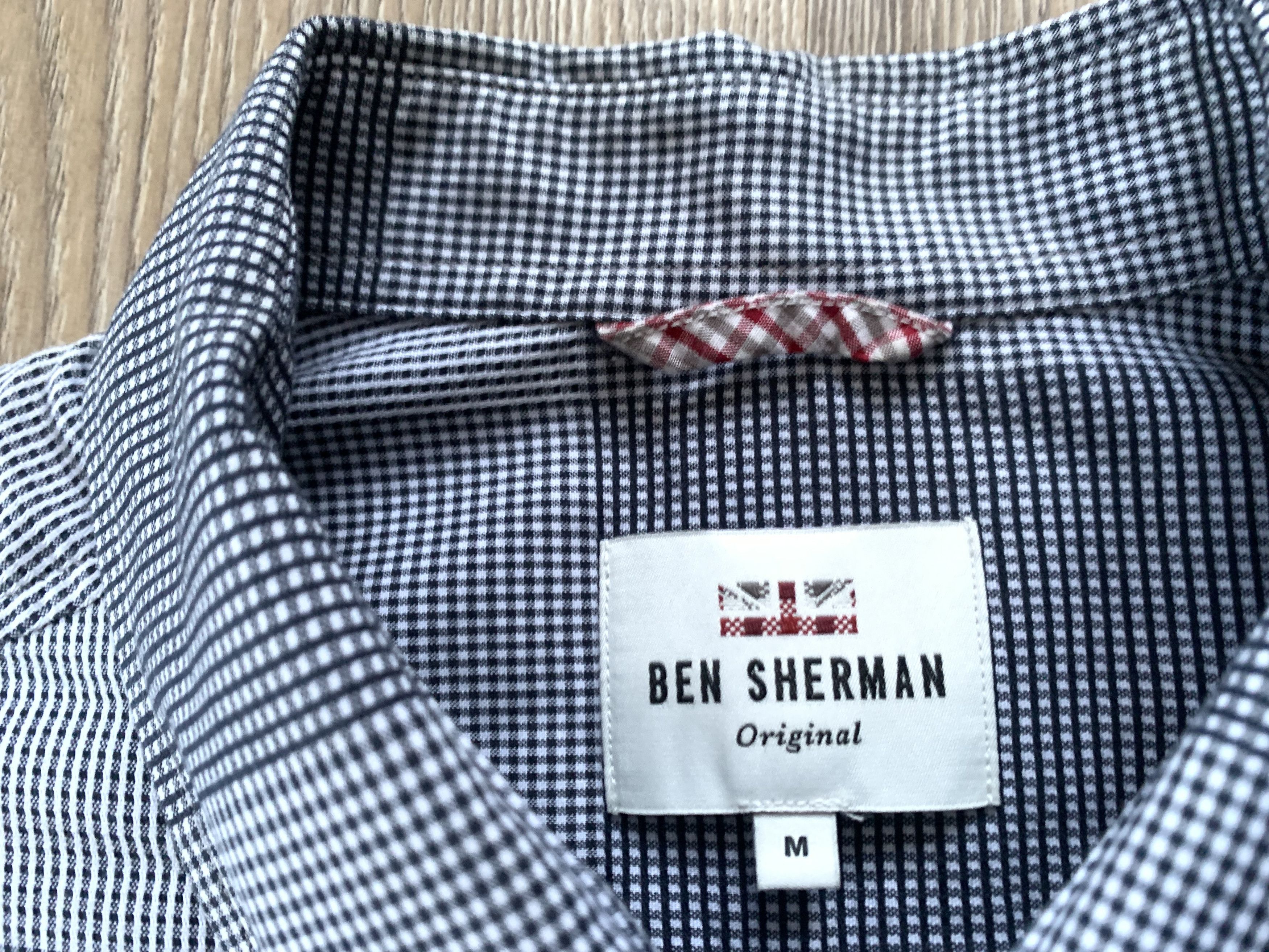 Ben Sherman Ben Sherman Micro Plaid Grey Cotton Button Down Size US M / EU 48-50 / 2 - 7 Thumbnail