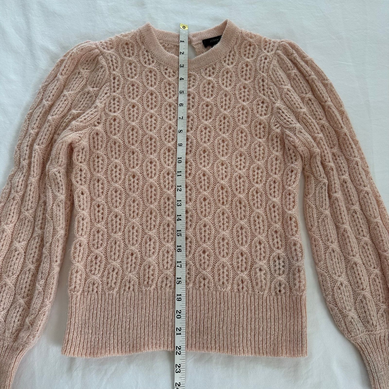J.Crew J.Crew Balloon Sleeve Cable Knit Sweater Pink Size XS Size XS / US 0-2 / IT 36-38 - 8 Thumbnail