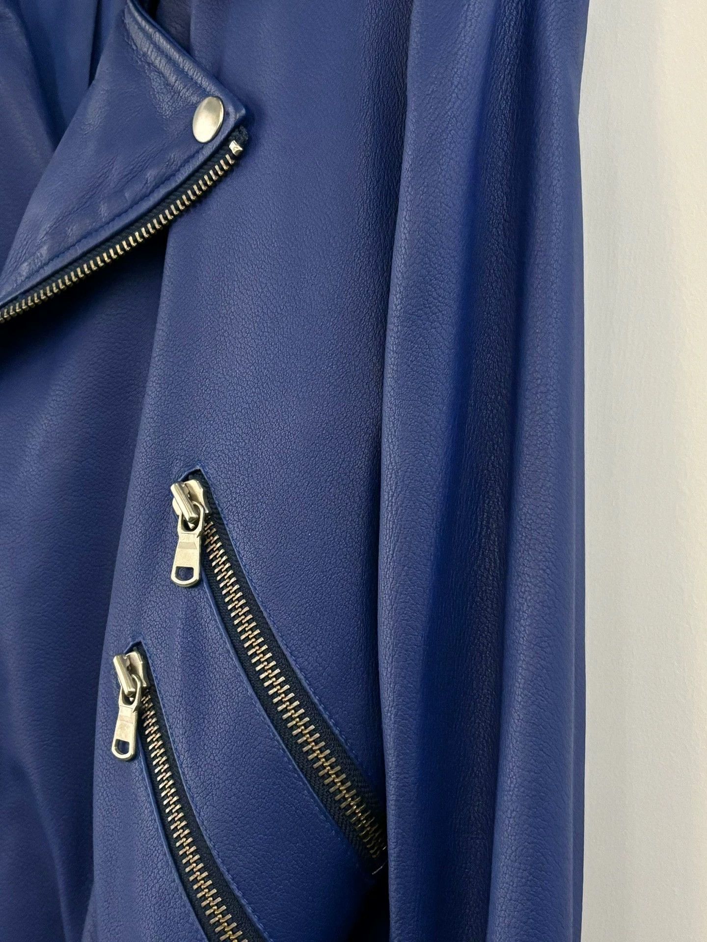 Jean Paul Gaultier Jean Paul Gaultier Klein Blue Leather Biker Jacket 48 Size US M / EU 48-50 / 2 - 6 Thumbnail