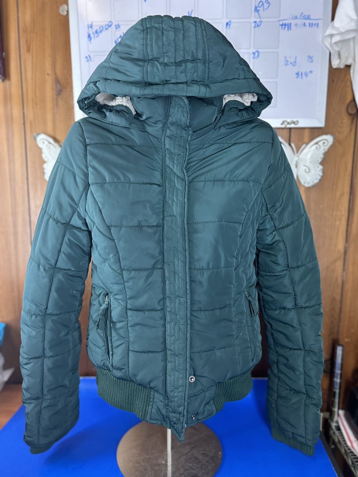 American Eagle Outfitters American Eagle Outfitters Women's Green Small Hooded Coat Size S / US 4 / IT 40 - 1 Thumbnail