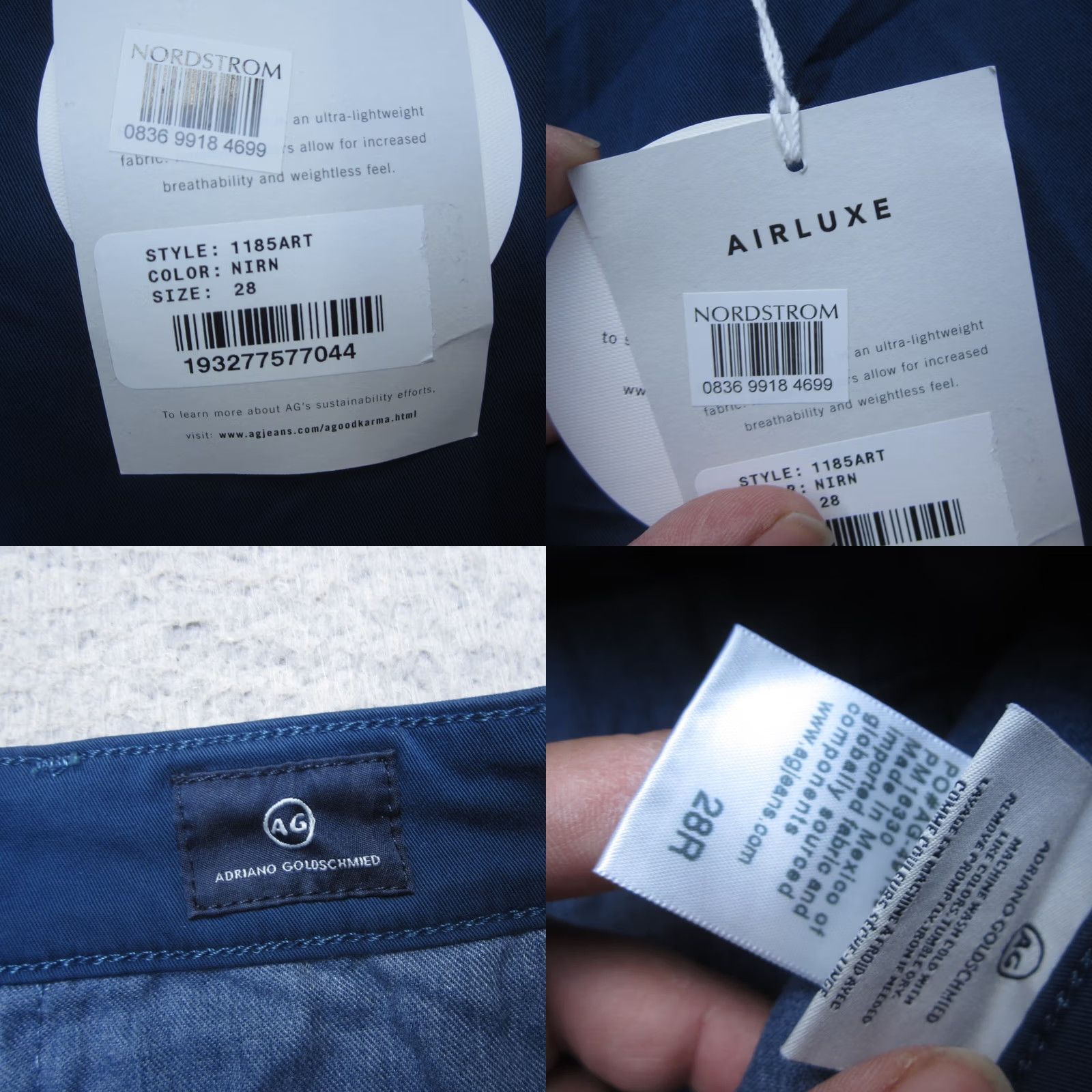 Griffin AG Adriano Goldschmied Shorts Mens 28 Blue Griffin Relaxed Chino Preppy Casual Size US 28 / EU 44 - 8 Thumbnail