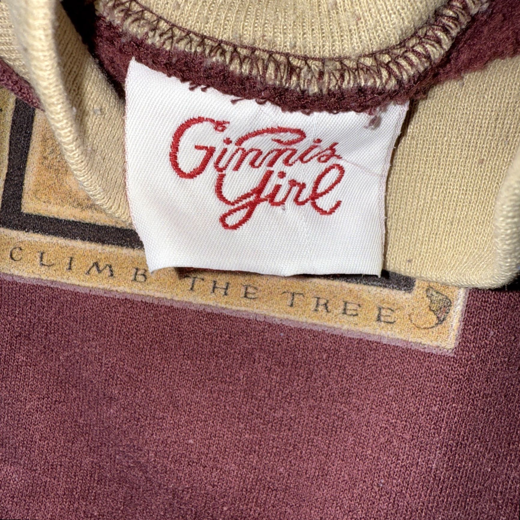 Vintage VINTAGE Ginnis Girls Maroon Sweatshirt Women's XL Leaf Pullover 90s US Stain Size XL / US 12-14 / IT 48-50 - 3 Thumbnail
