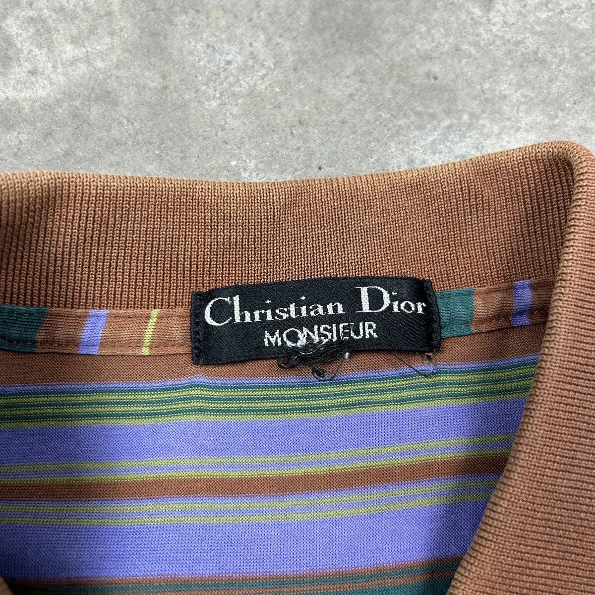 Christian Dior Monsieur × Vintage 1990s Christian Dior Monsieur - Striped Polo Size US L / EU 52-54 / 3 - 11 Thumbnail