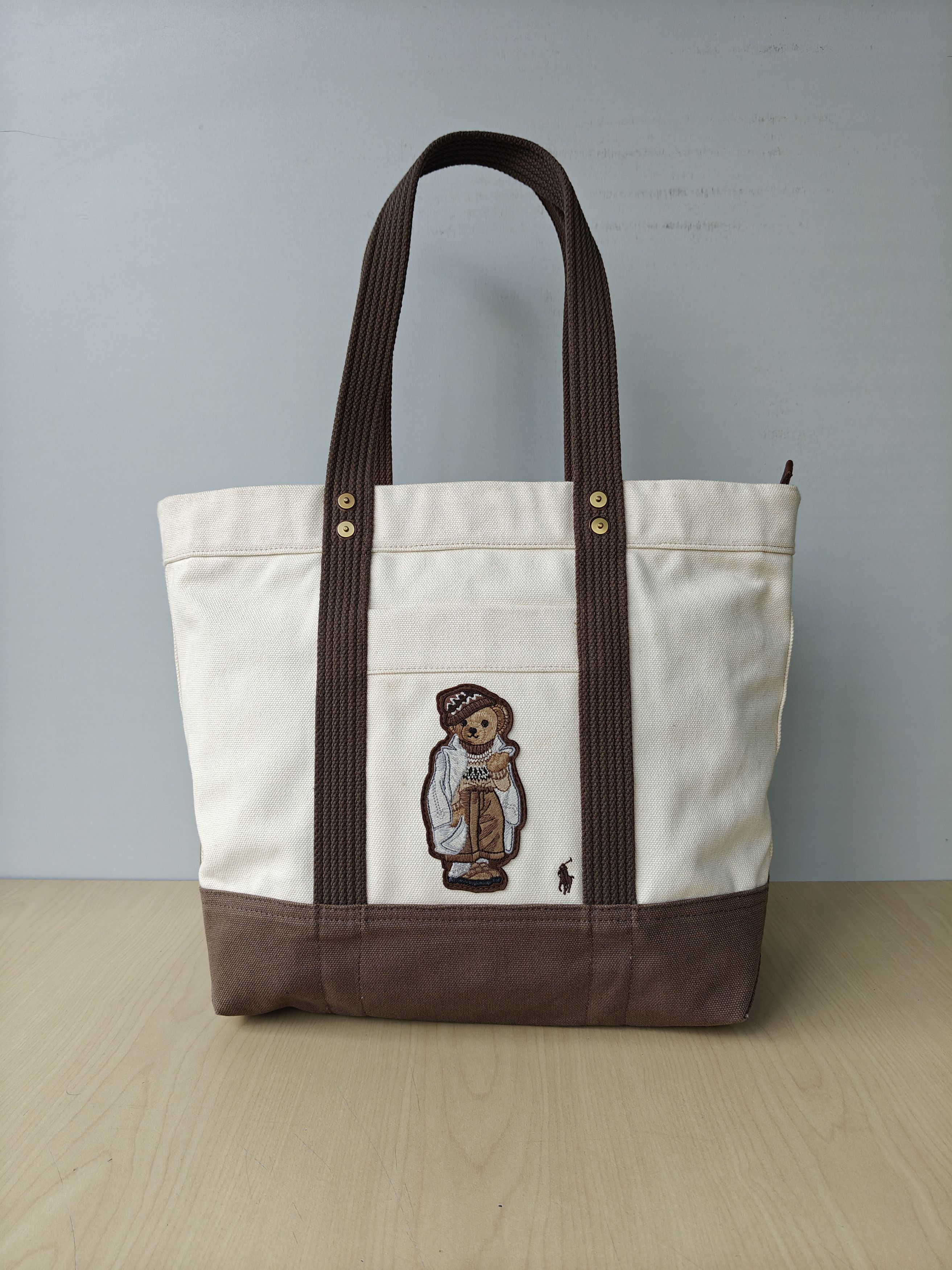 Polo Ralph Lauren Polo Ralph Lauren Canvas Bear Tote Free Shipping FTP/4003 Size ONE SIZE - 1 Thumbnail