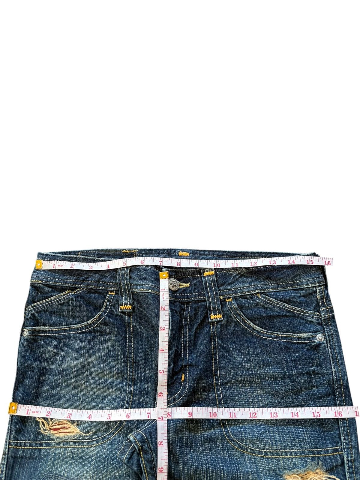 Hysteric Glamour Vintage Japanese Brand Rusty Wash Distress Flare Jeans Size 31" - 6 Thumbnail